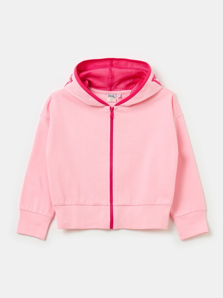 Full-zip sweatshirt with hood and logo print_0