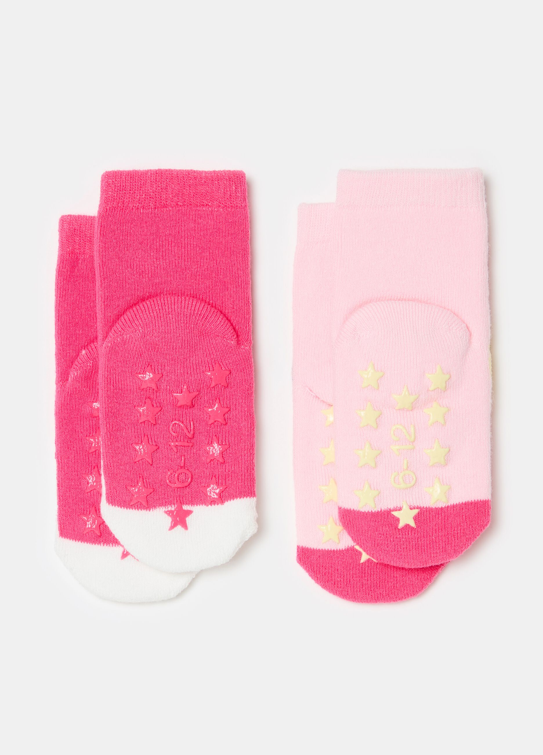 Two-pair pack slipper socks with unicorn kitten design