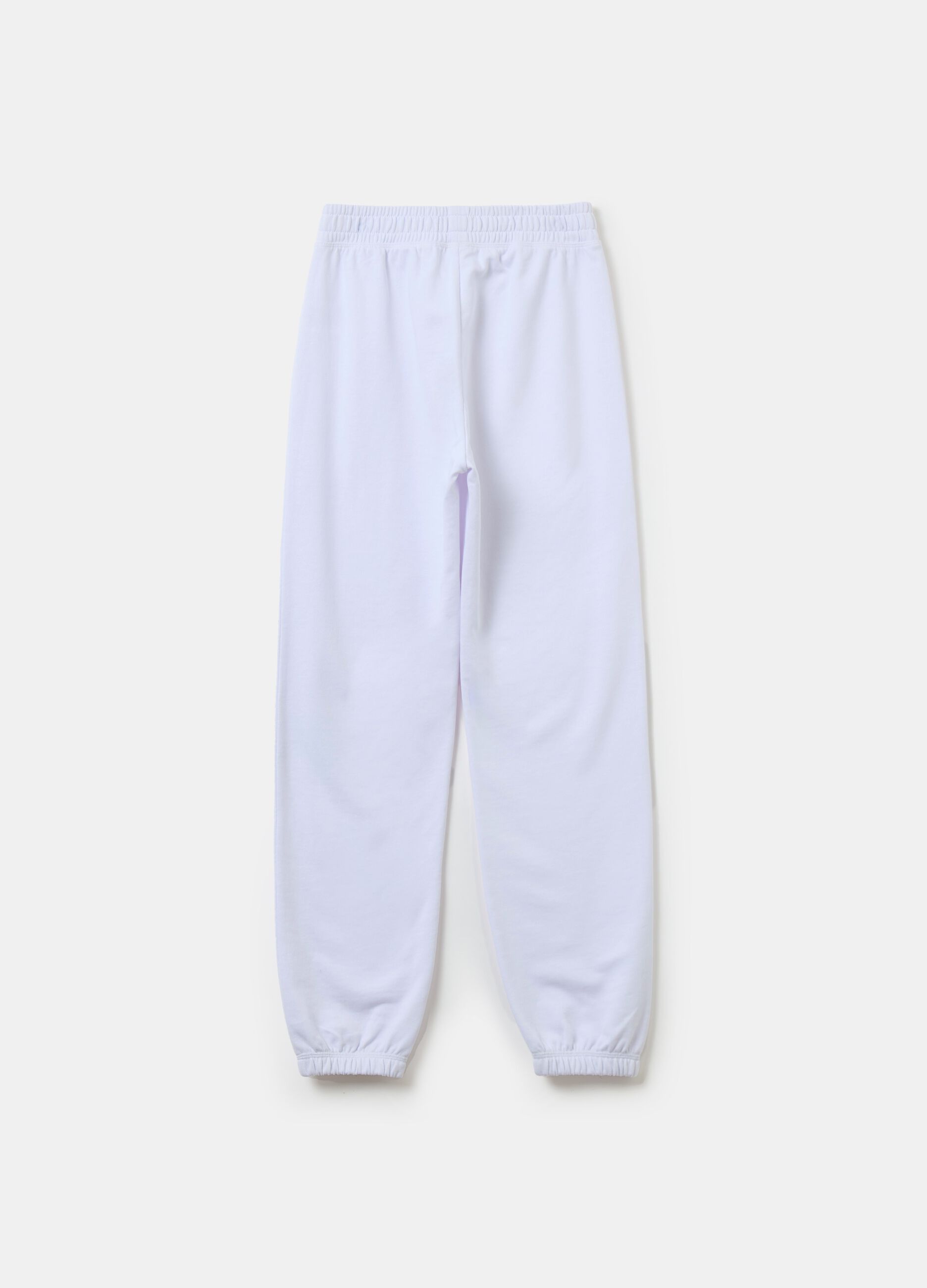 Joggers in fleece with elasticated edging and print