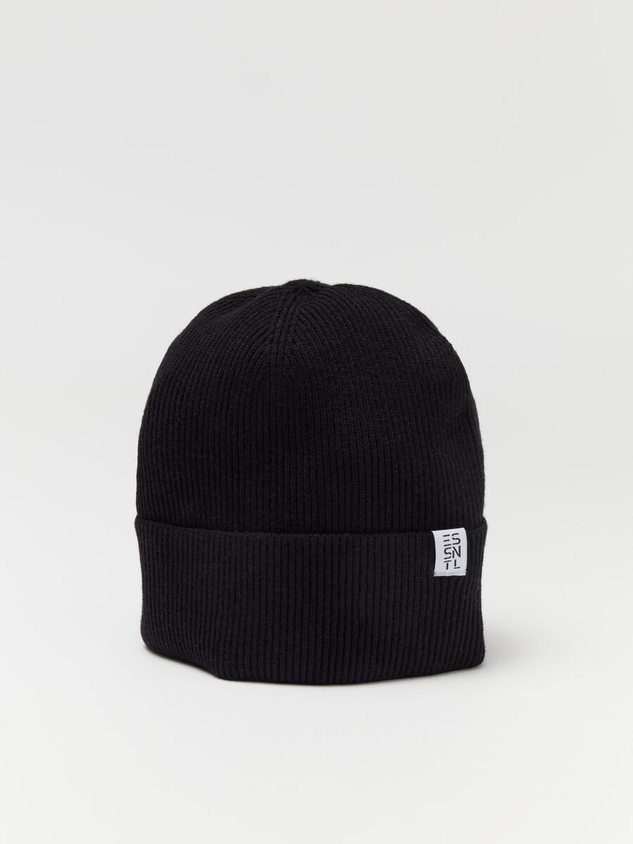 Essential ribbed hat with fold_2