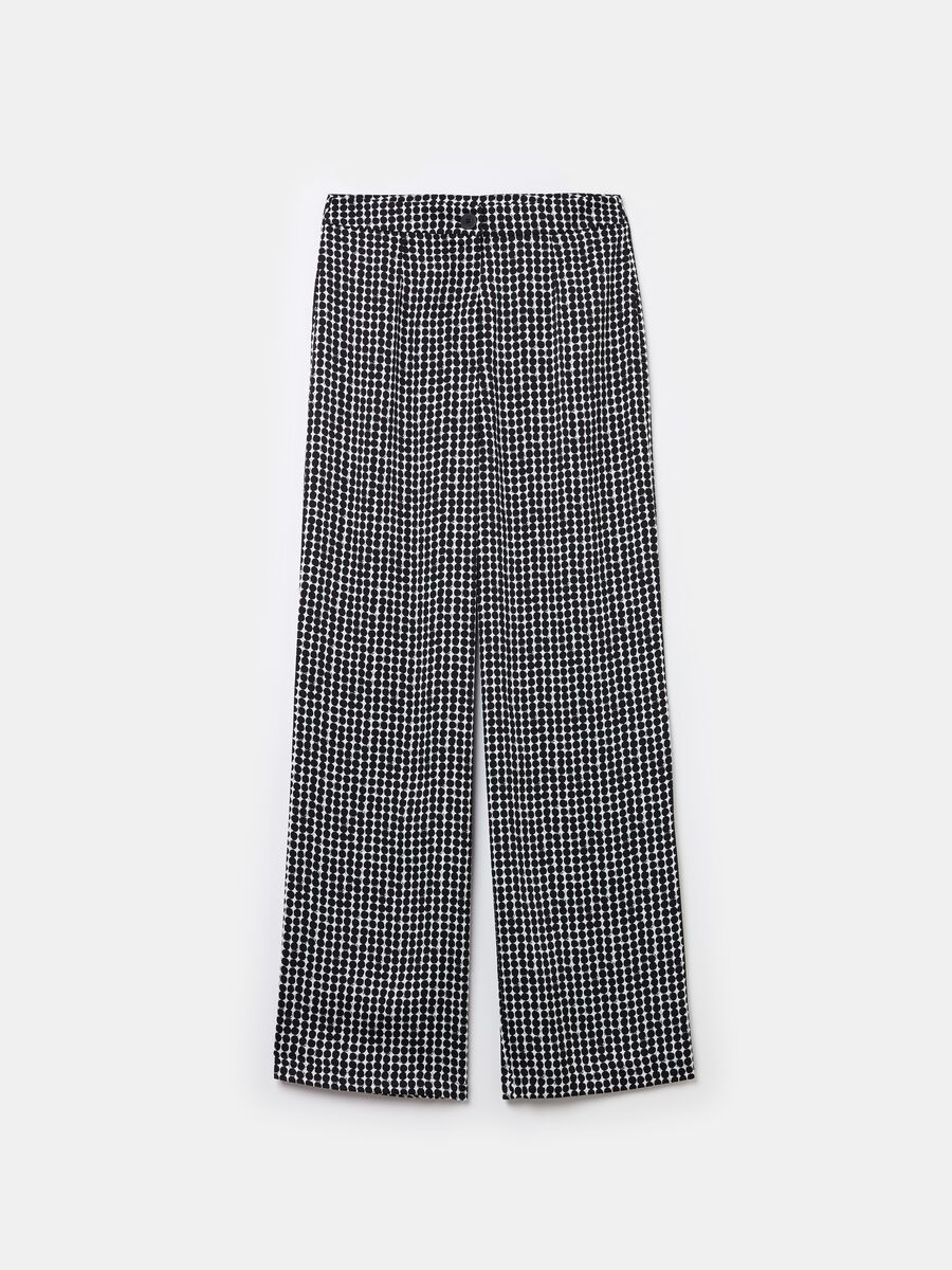 High-rise trousers with polka dot pattern_4