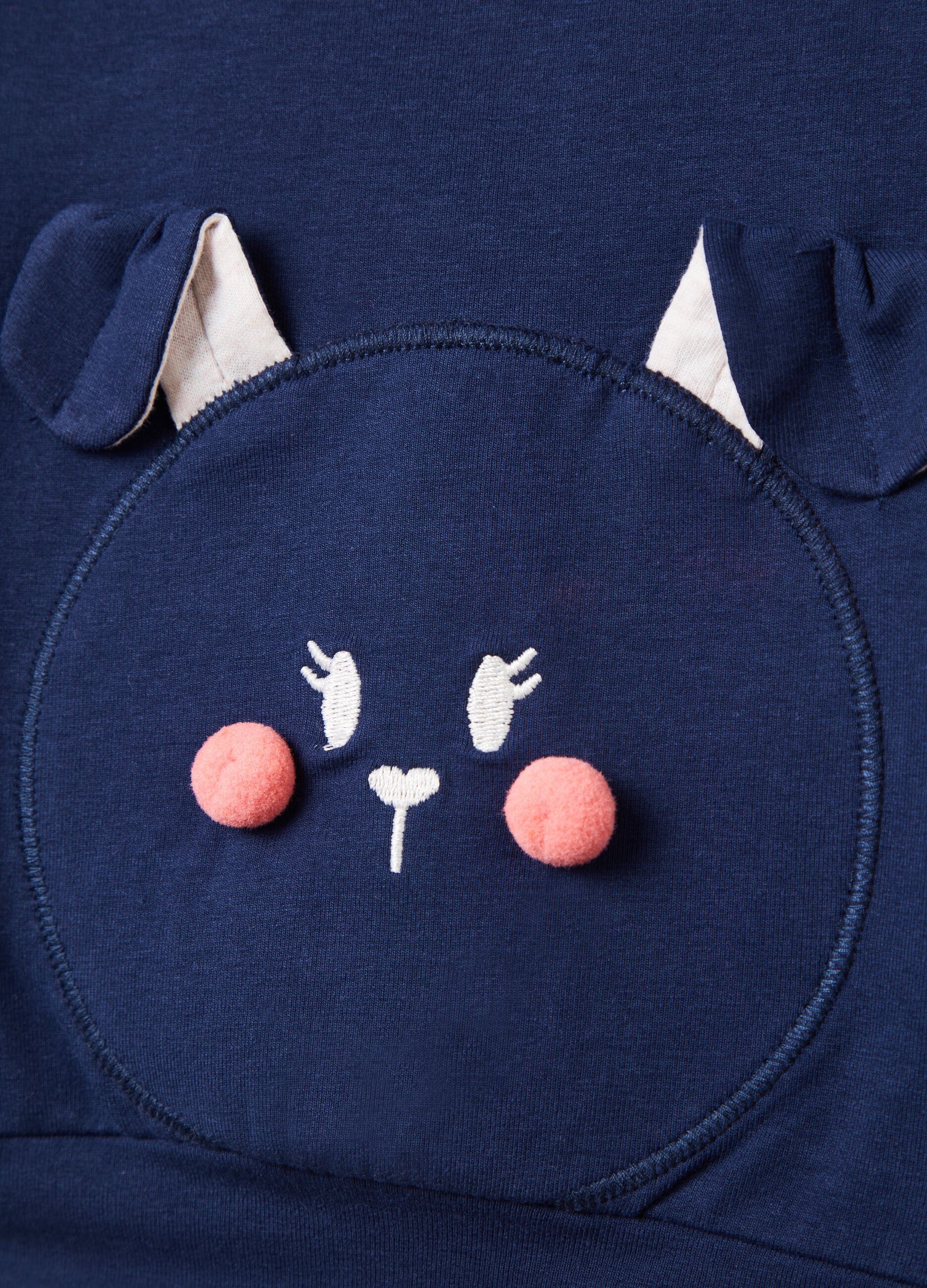 Plush jogging set with rabbit patch