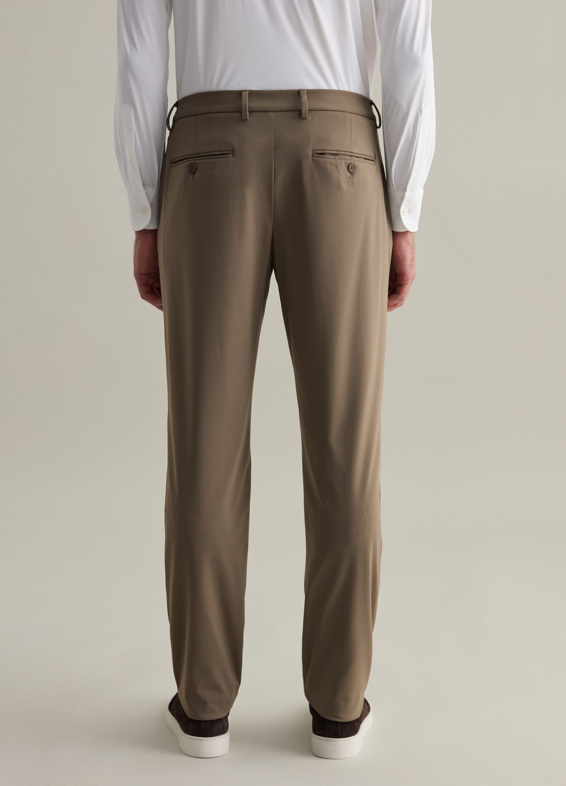 Contemporary chino trousers in technical fabric