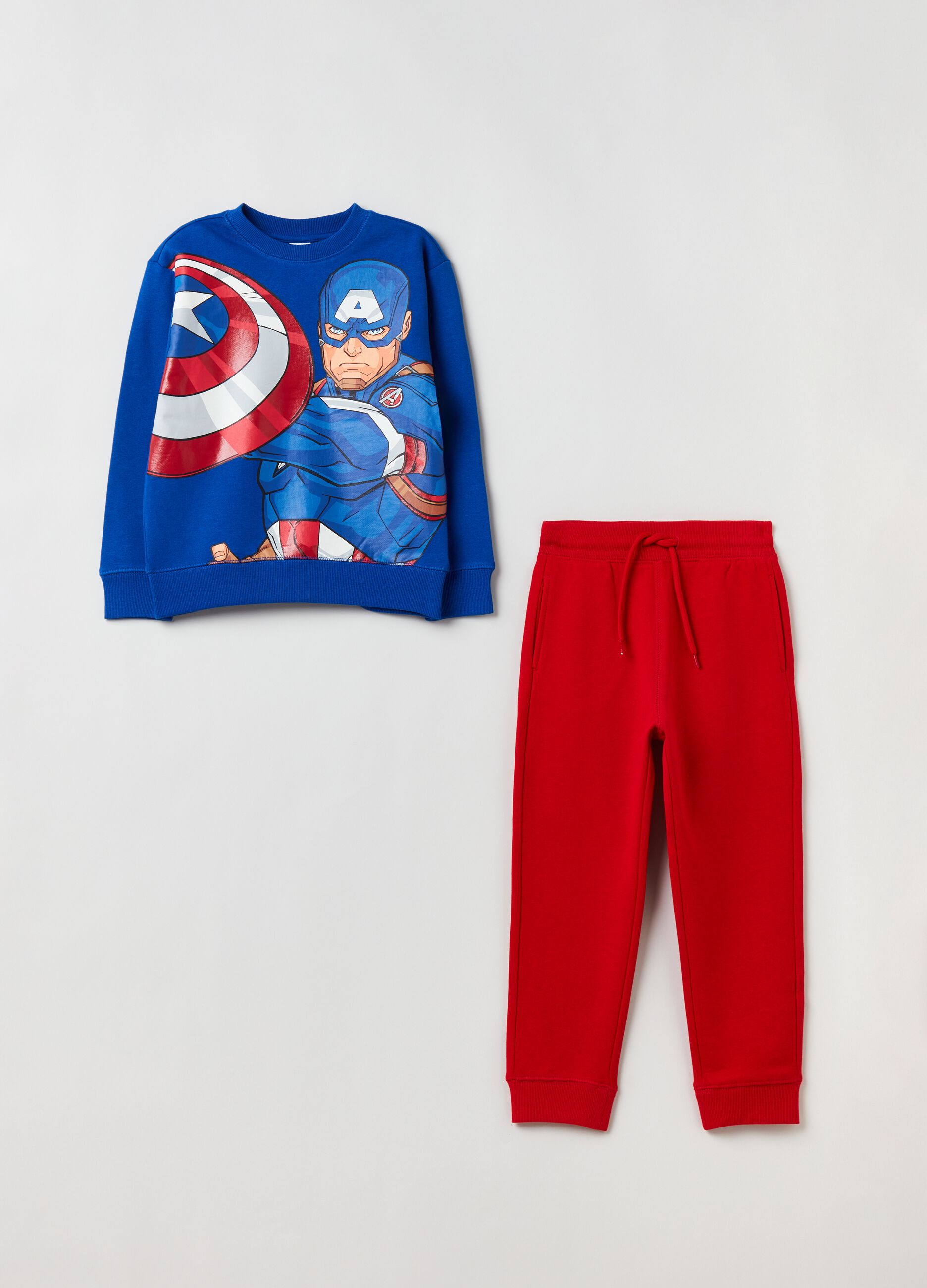 Fleece jogging set with Captain America print