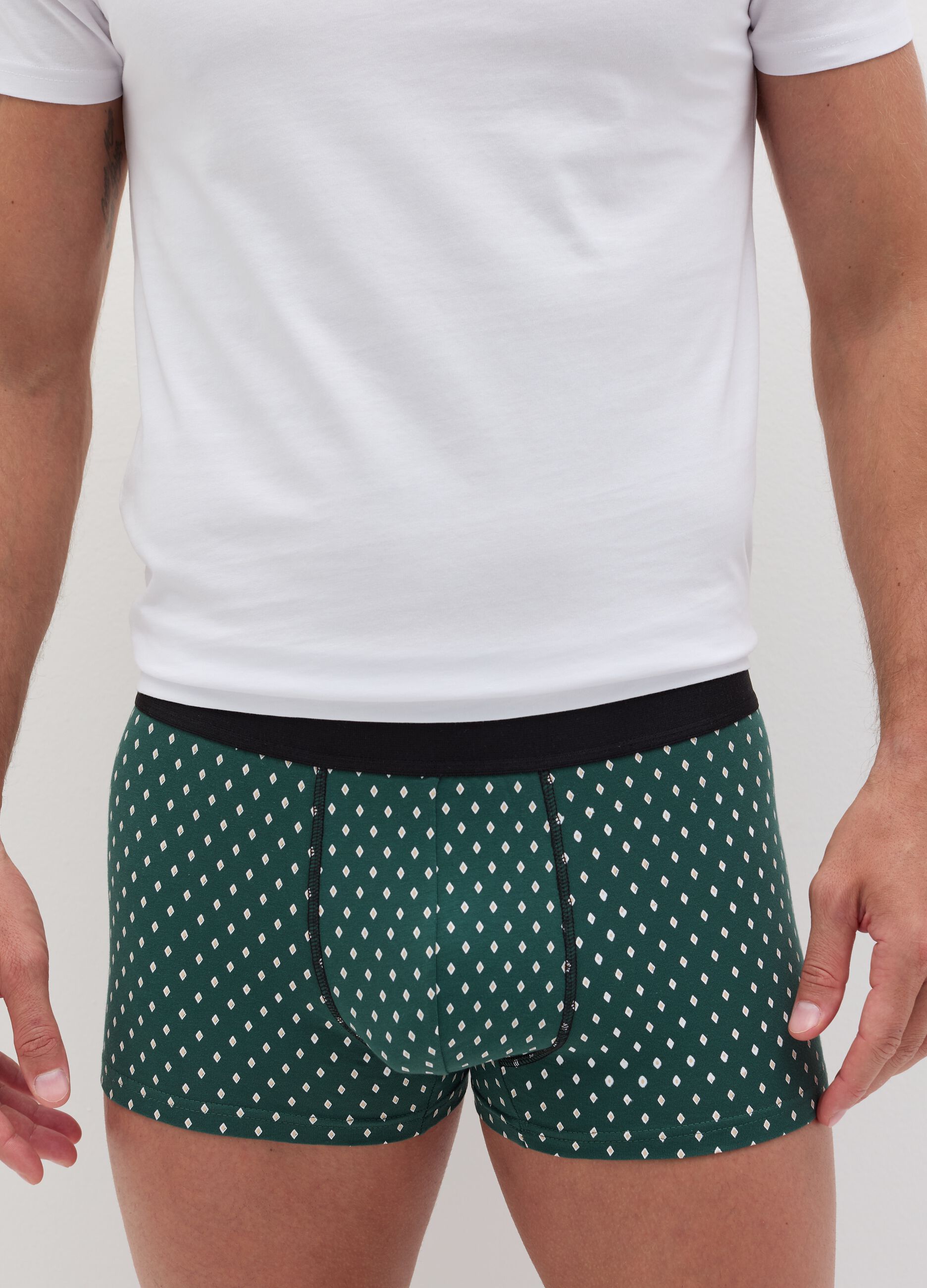 Three-pack boxer shorts with micro pattern