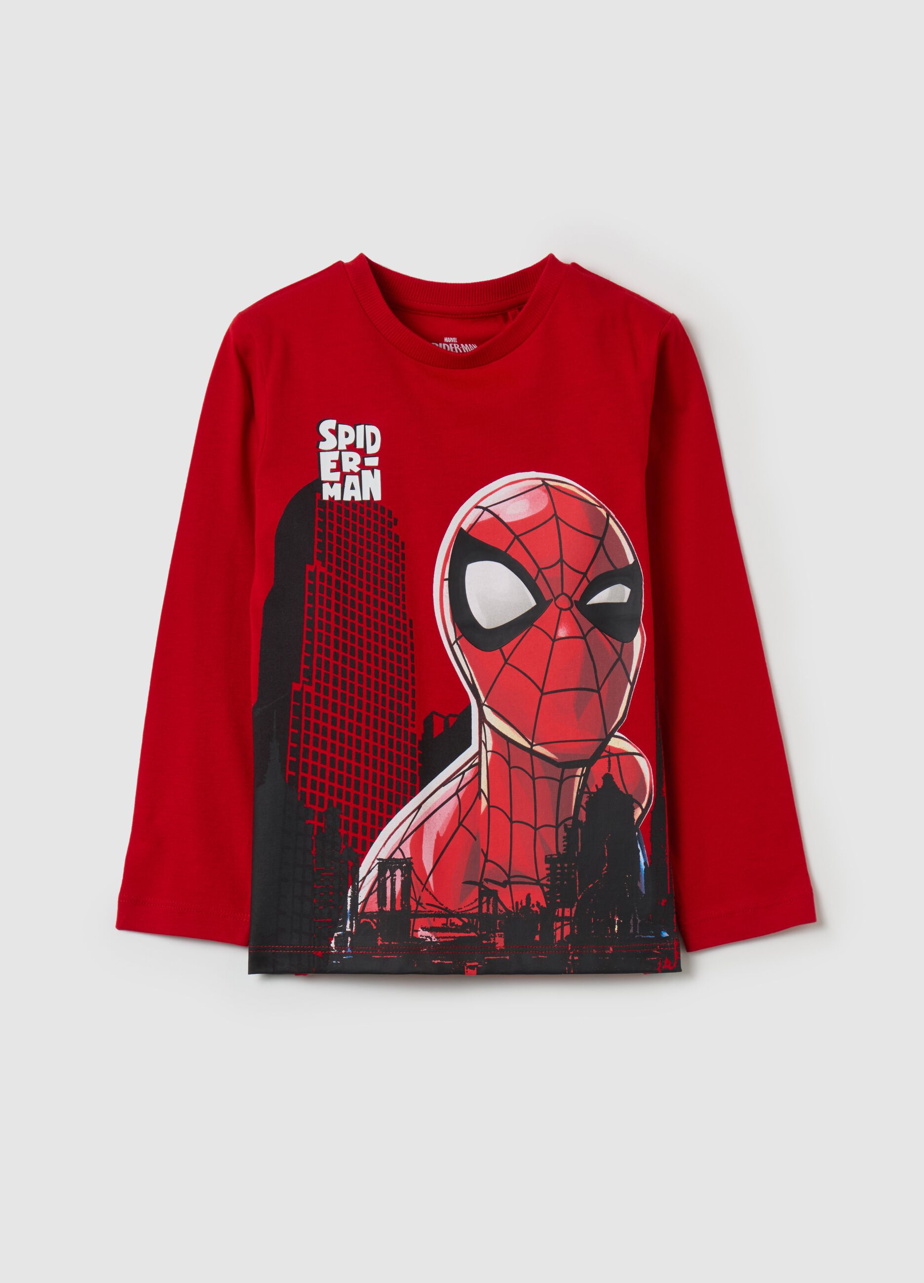 T-shirt with long sleeves and Spider-Man print