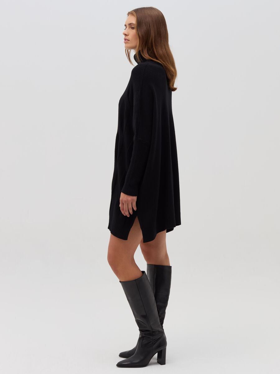 Cable-knit dress with high neck_1