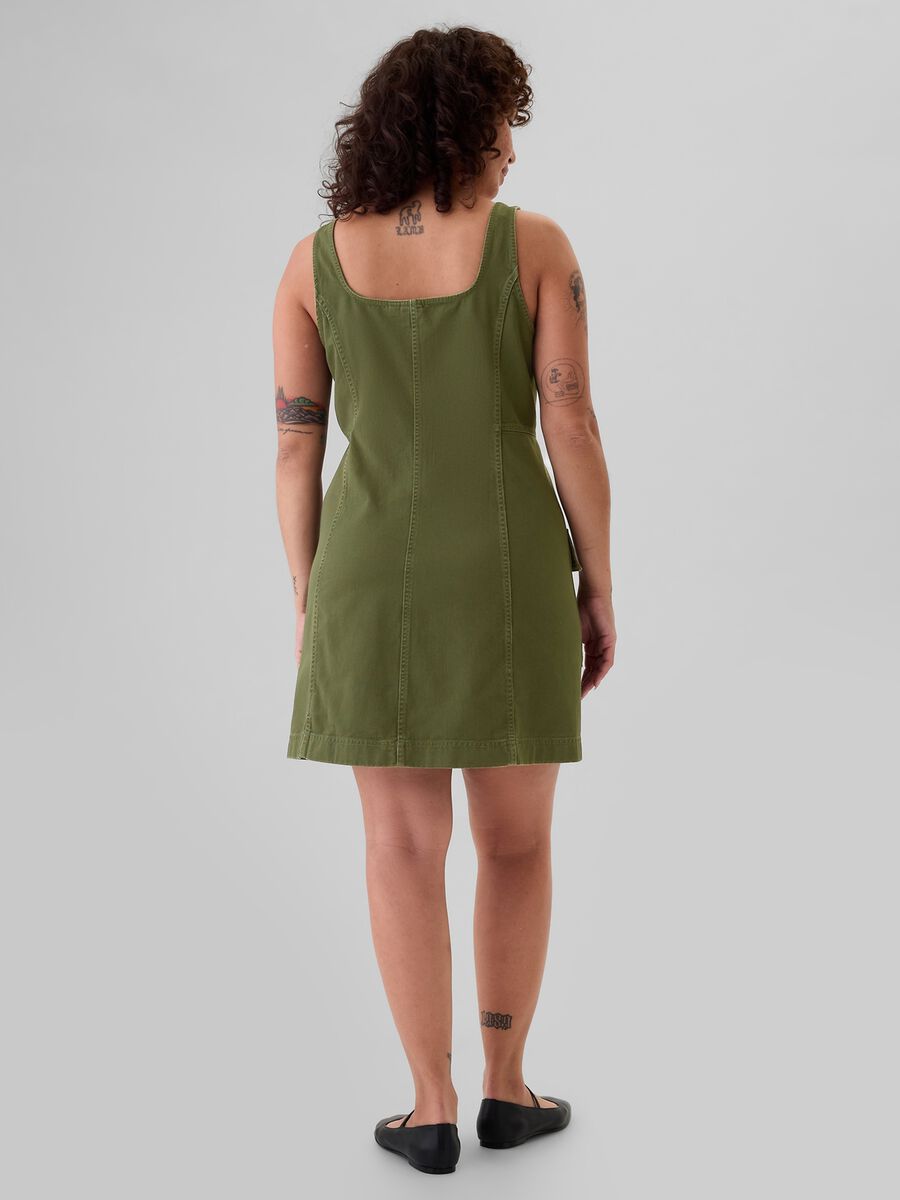 Short utility dress with buttons_3