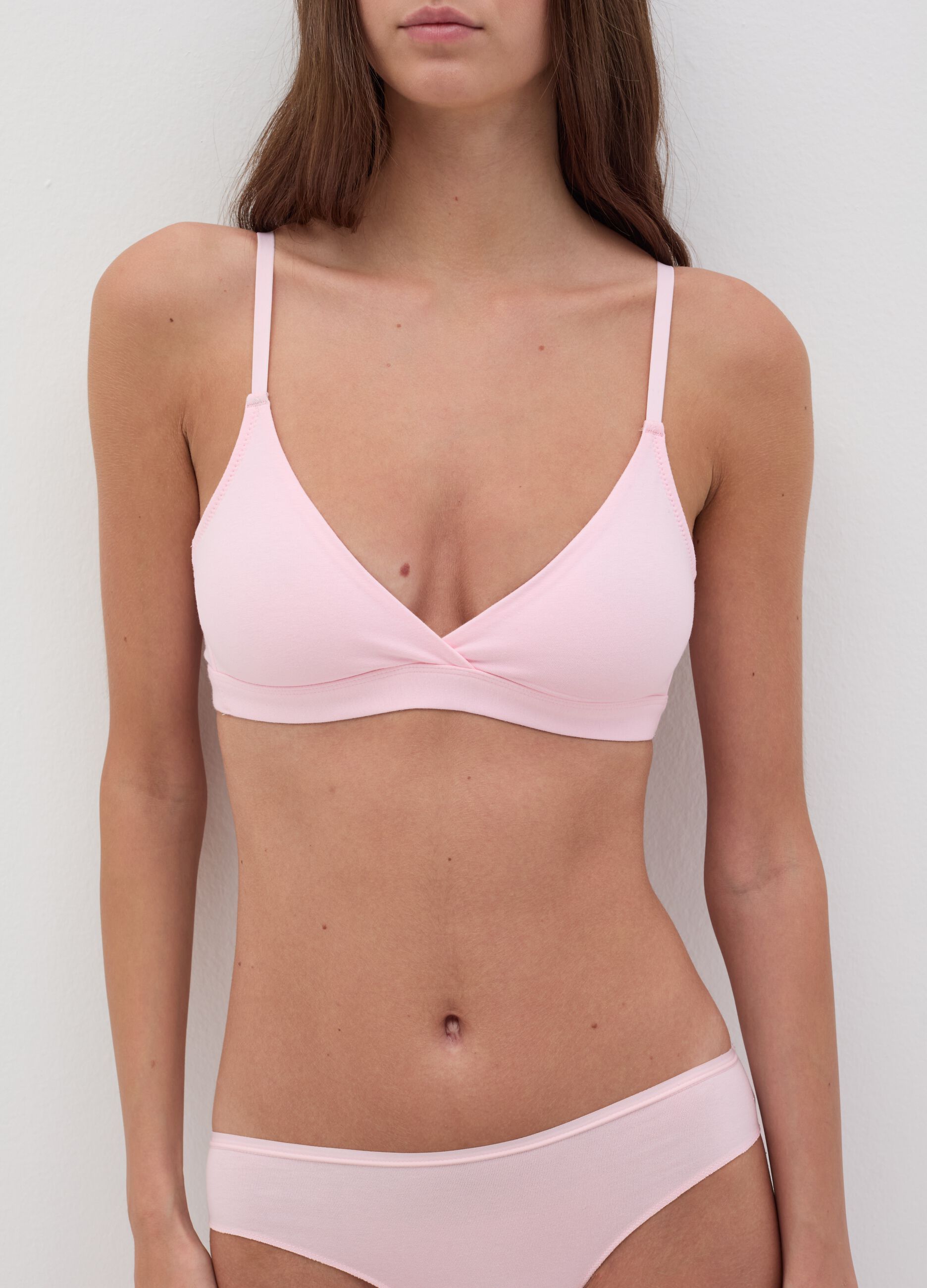 The Triangle solid colour semi-padded bra