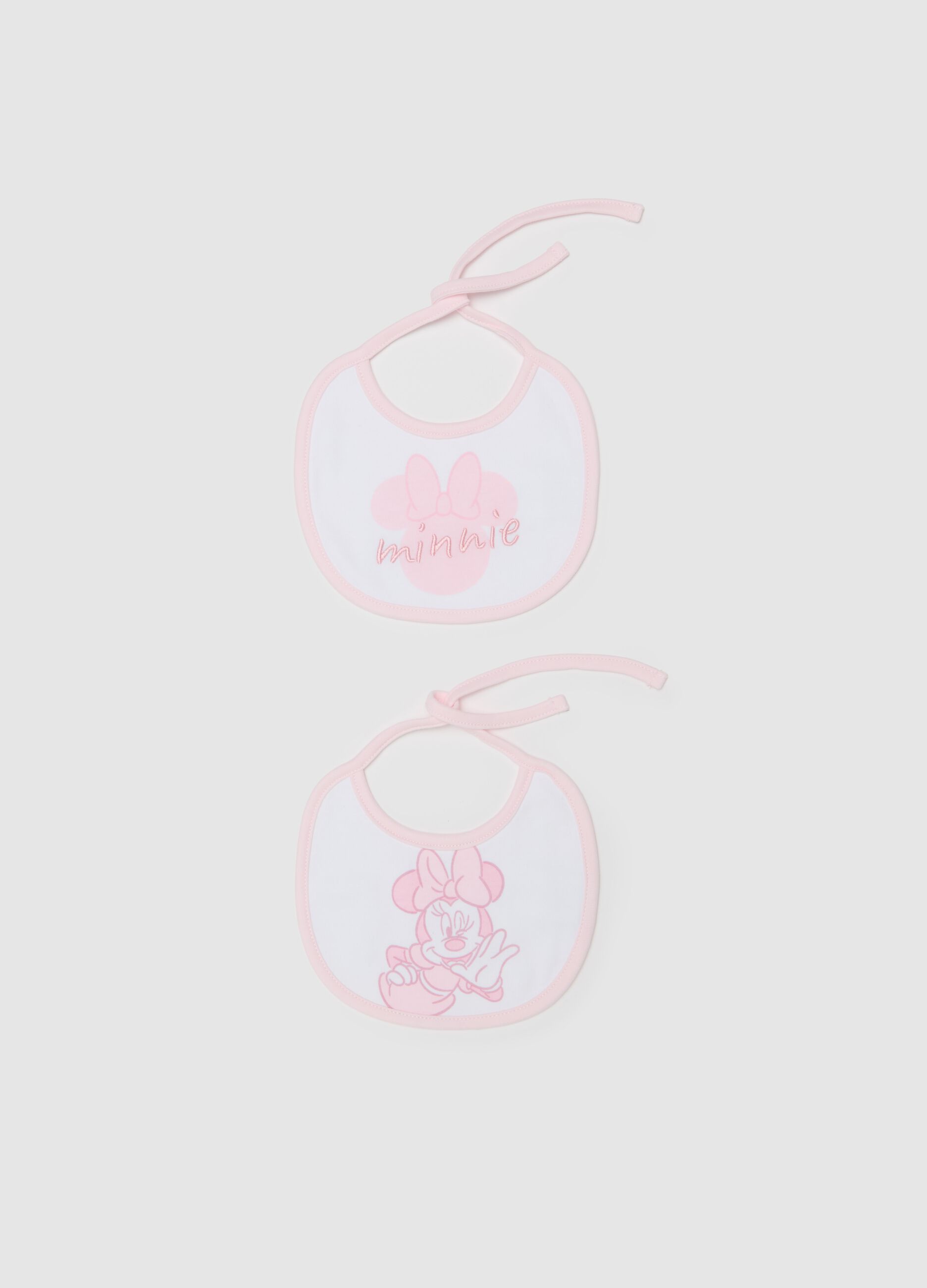 Two-pack bibs with Minnie Mouse print