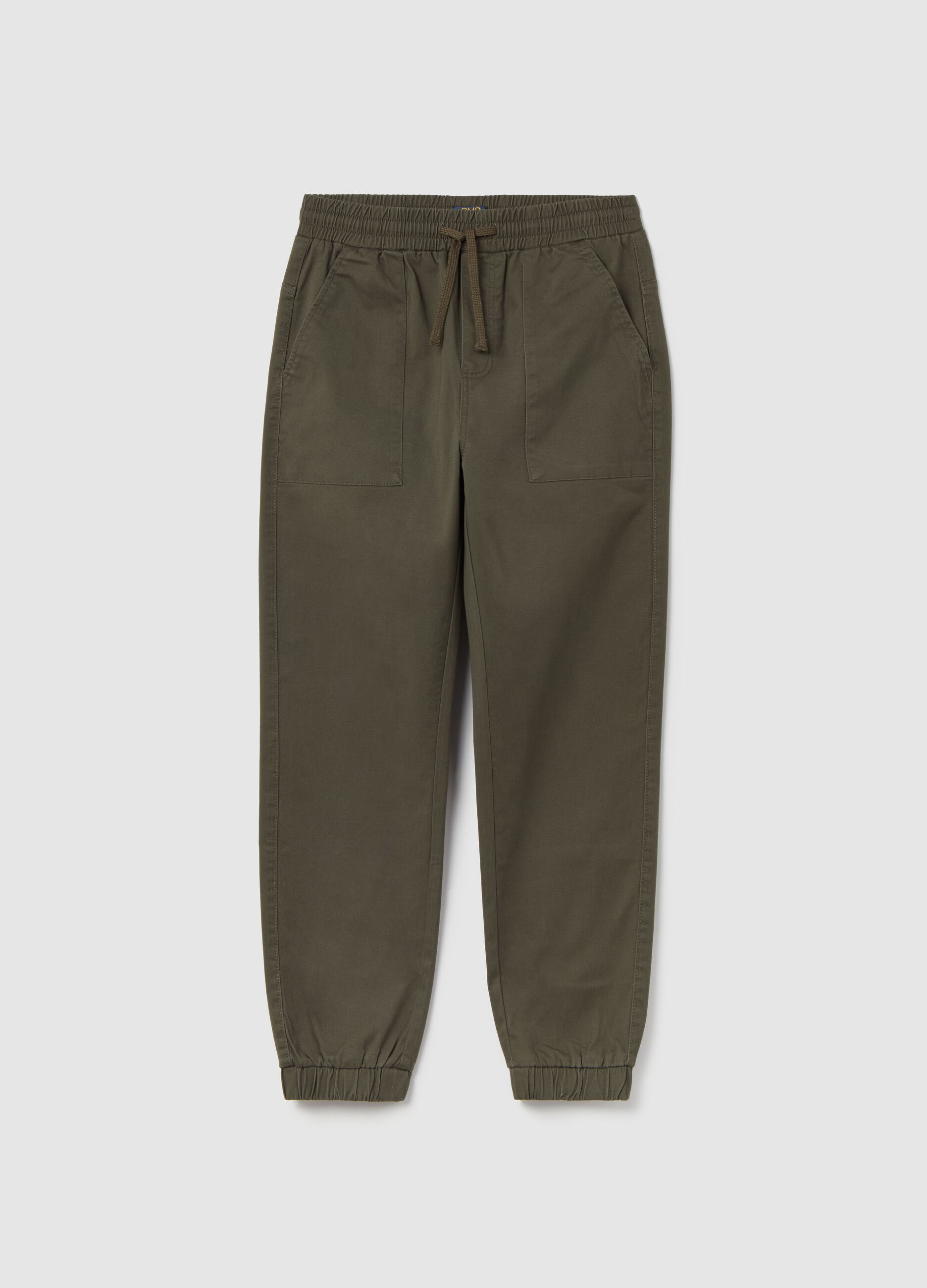 Twill joggers with drawstring