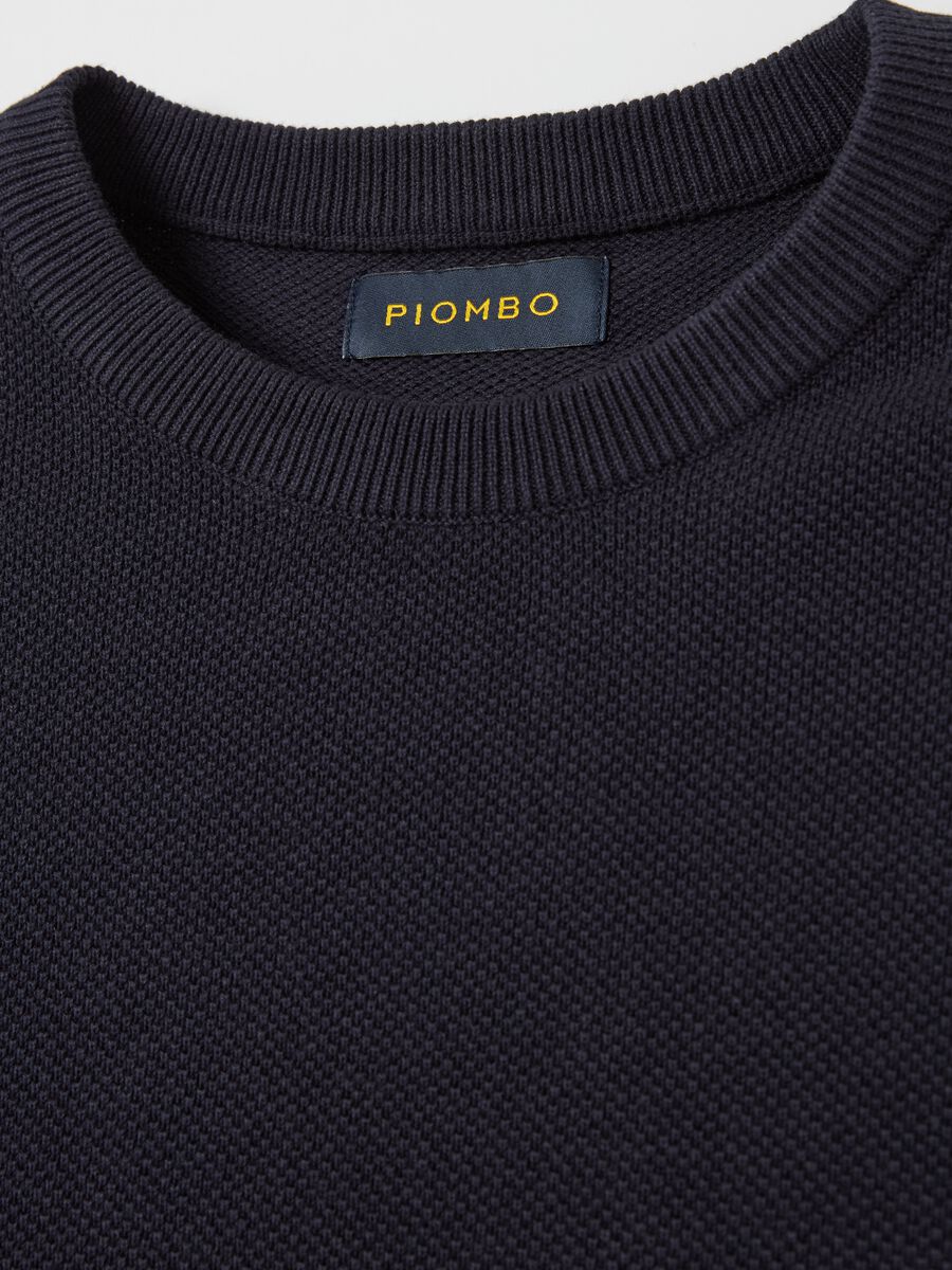 Piquet pullover with round neck_1