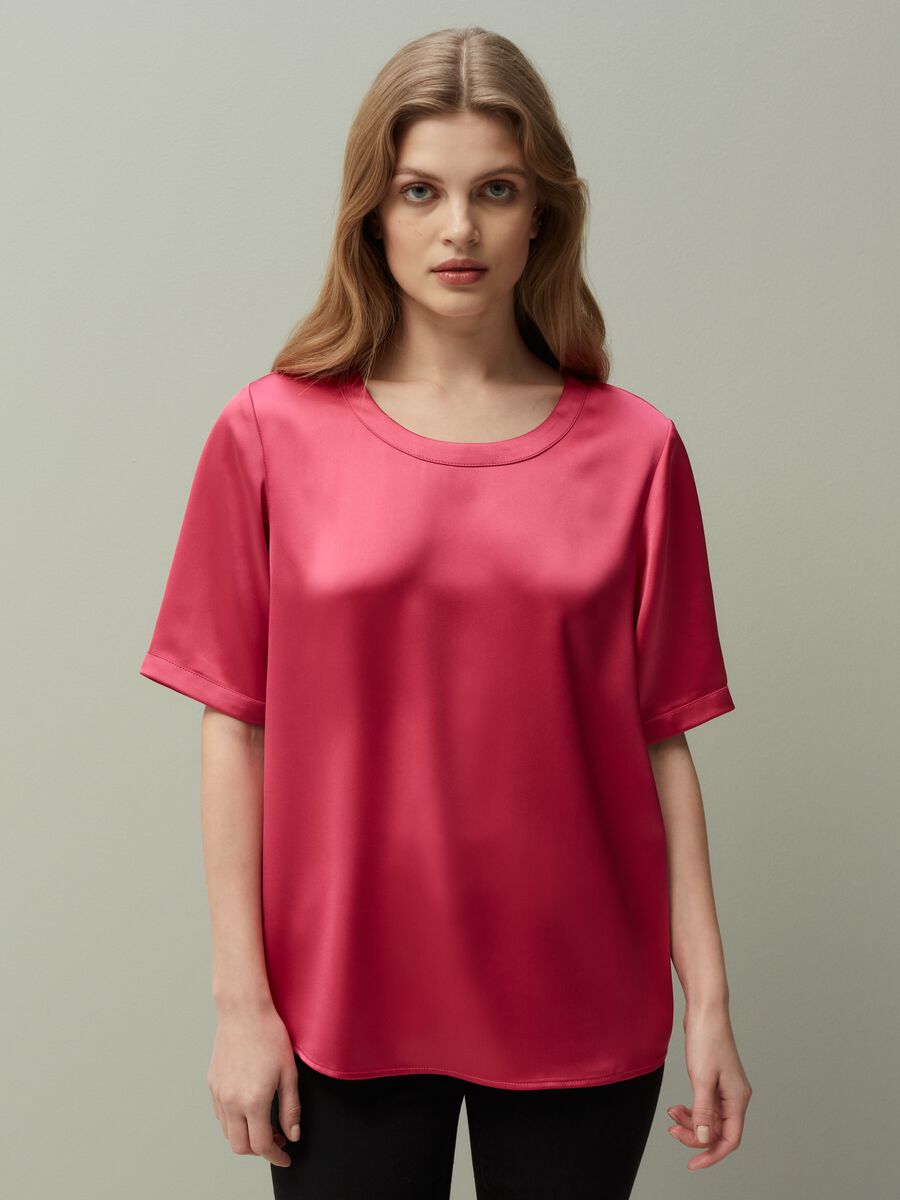 Blusa girocollo in satin_3