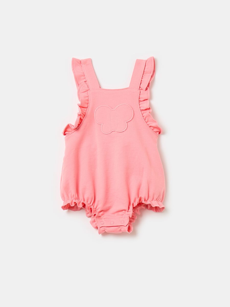 Organic cotton romper suit with frills_0