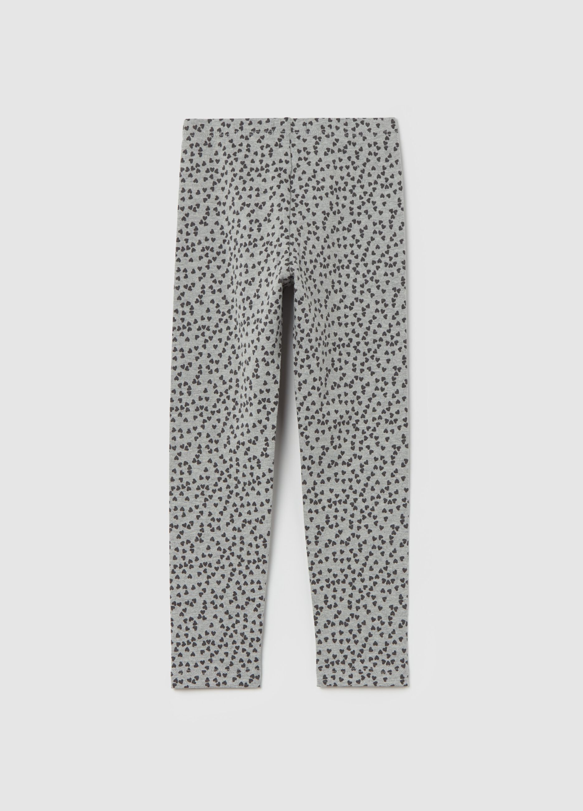 Leggings in cotone stretch con stampa