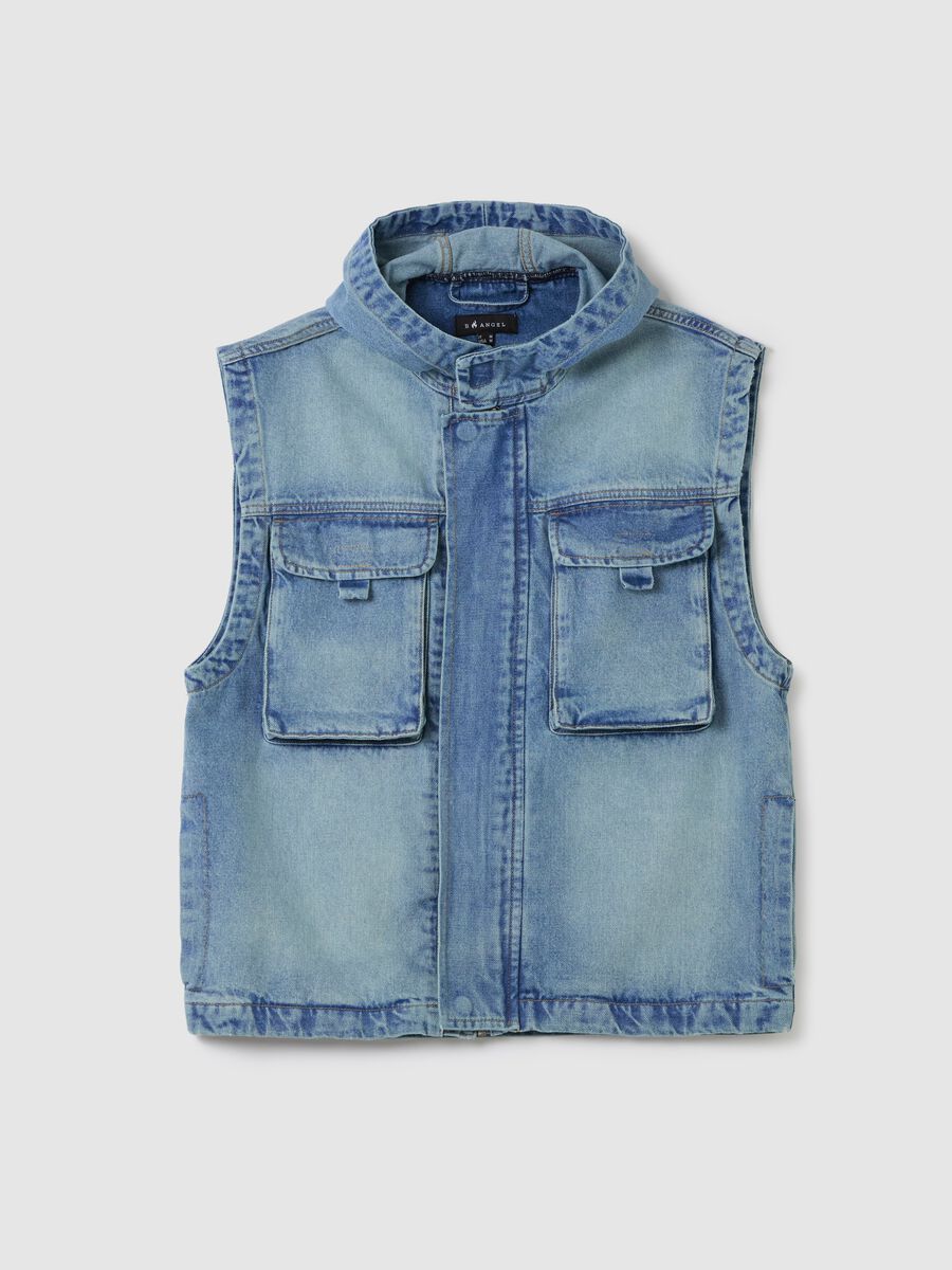 Gilet in denim con cappuccio_4