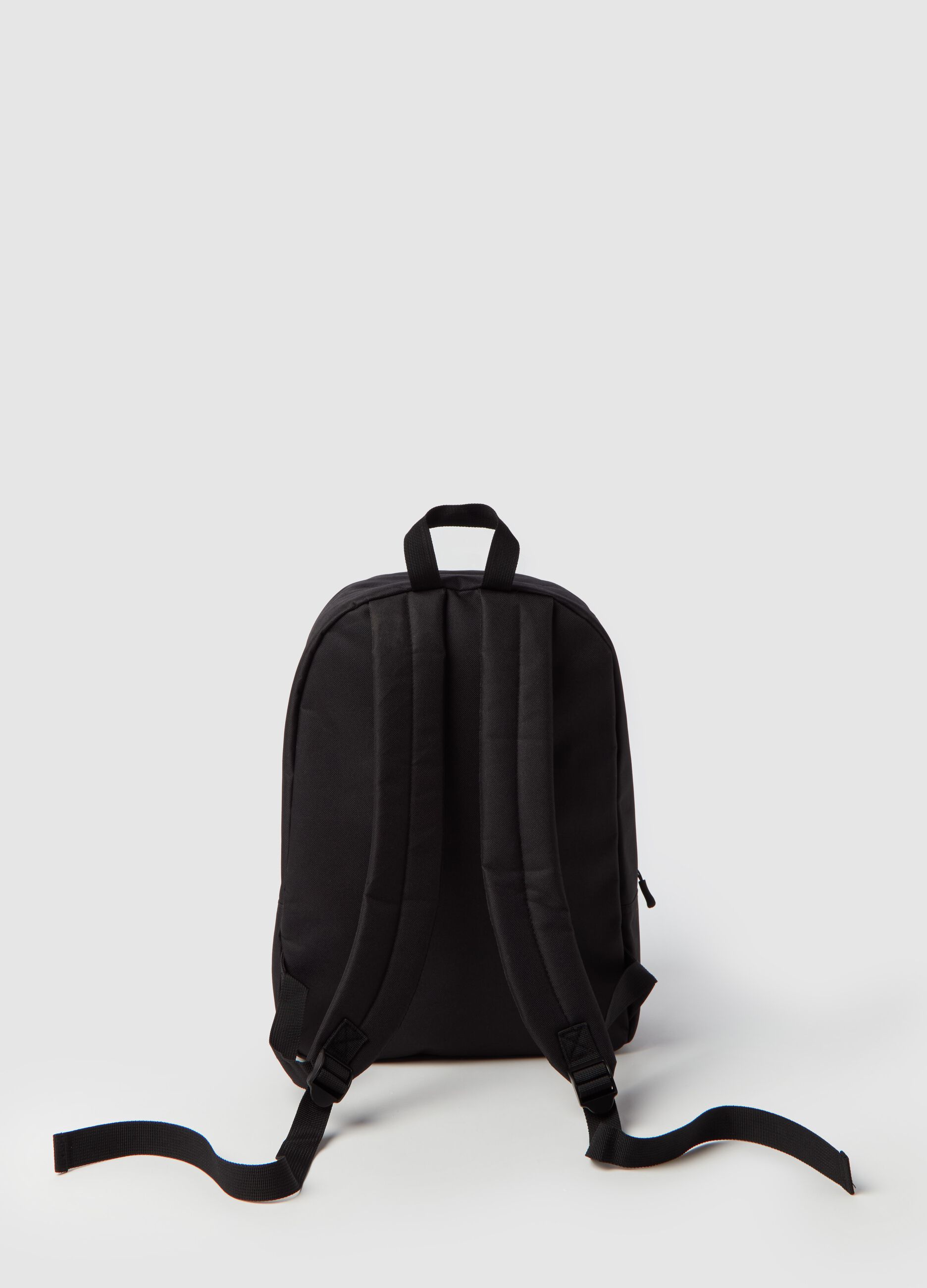 Oval backpack with outside pocket