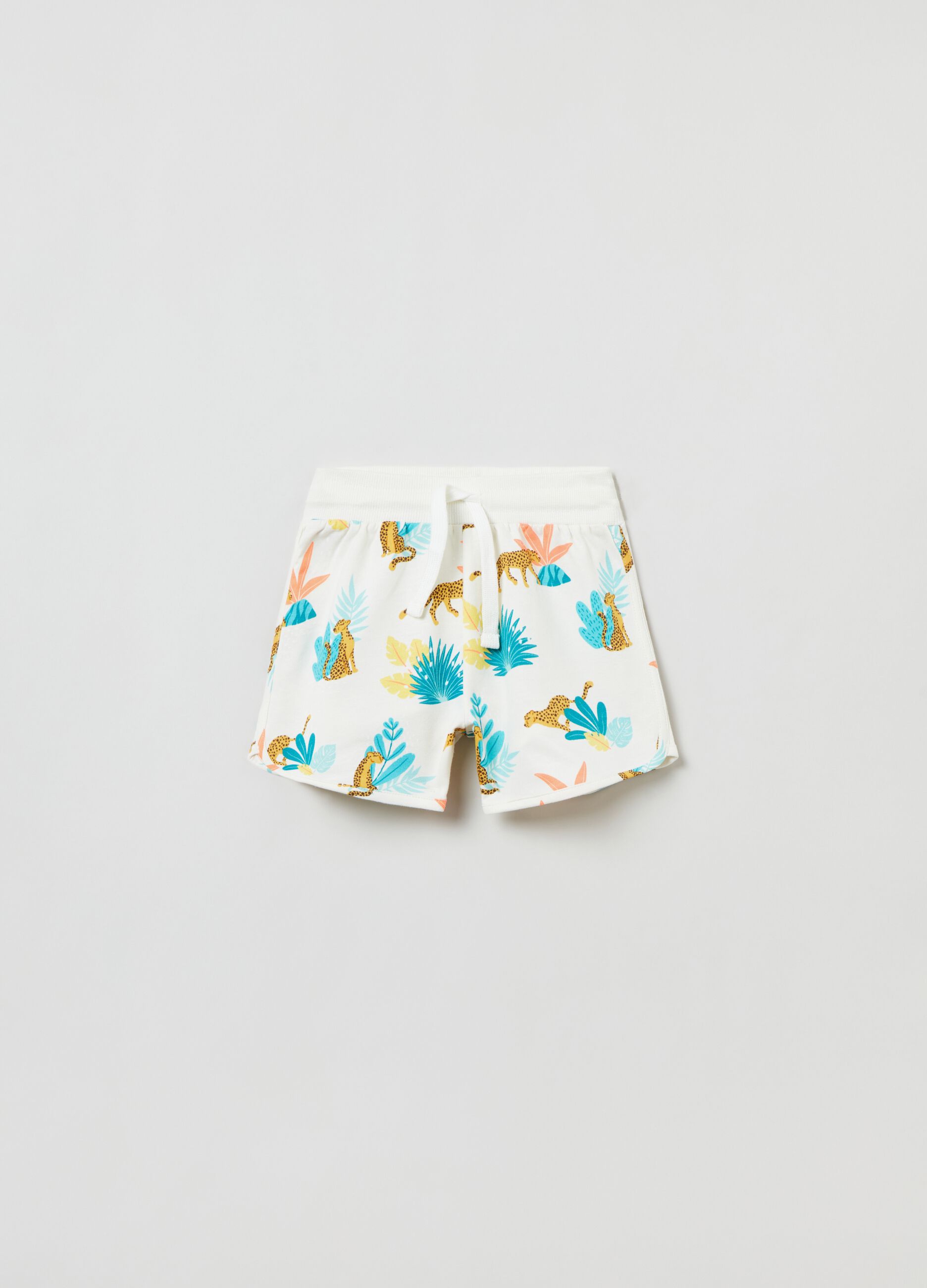 Cotton shorts with all-over print