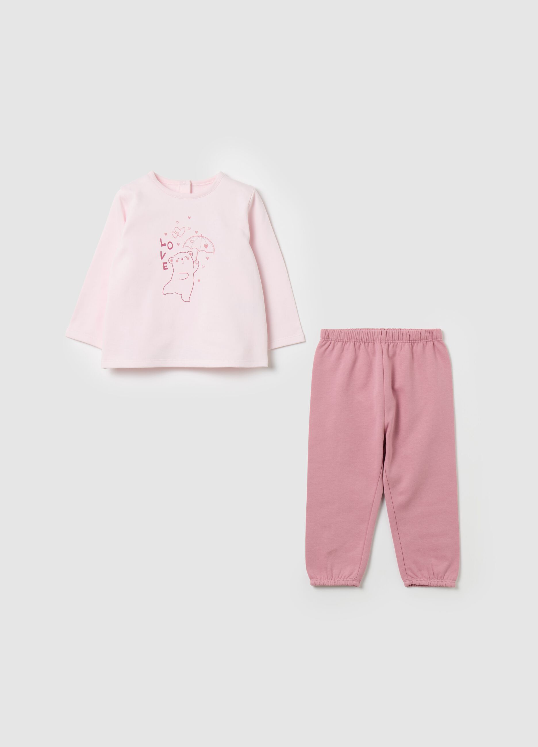 Organic cotton pyjamas with "Love” print