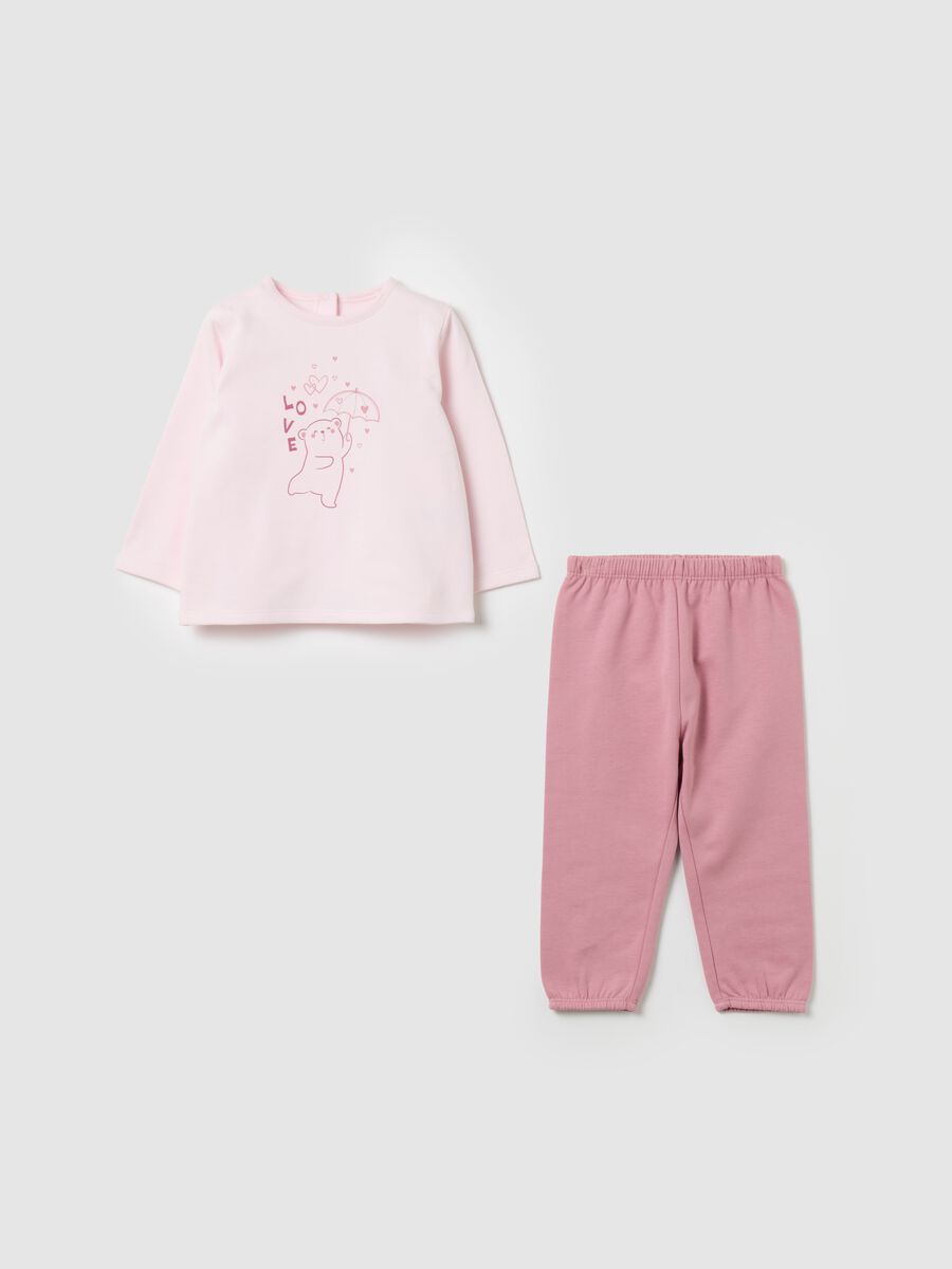 Organic cotton pyjamas with "Love” print_0