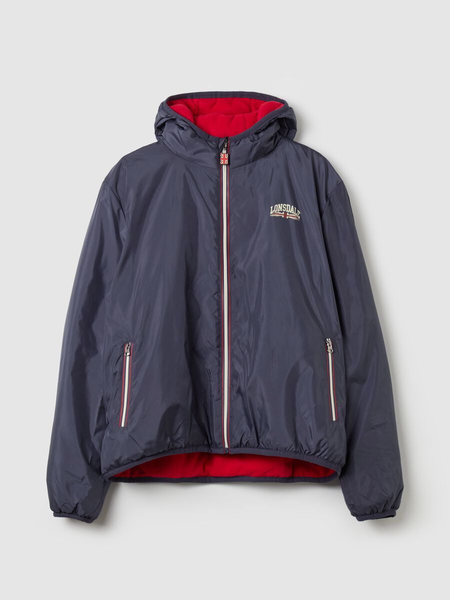 Waterproof jacket with hood and logo print_4