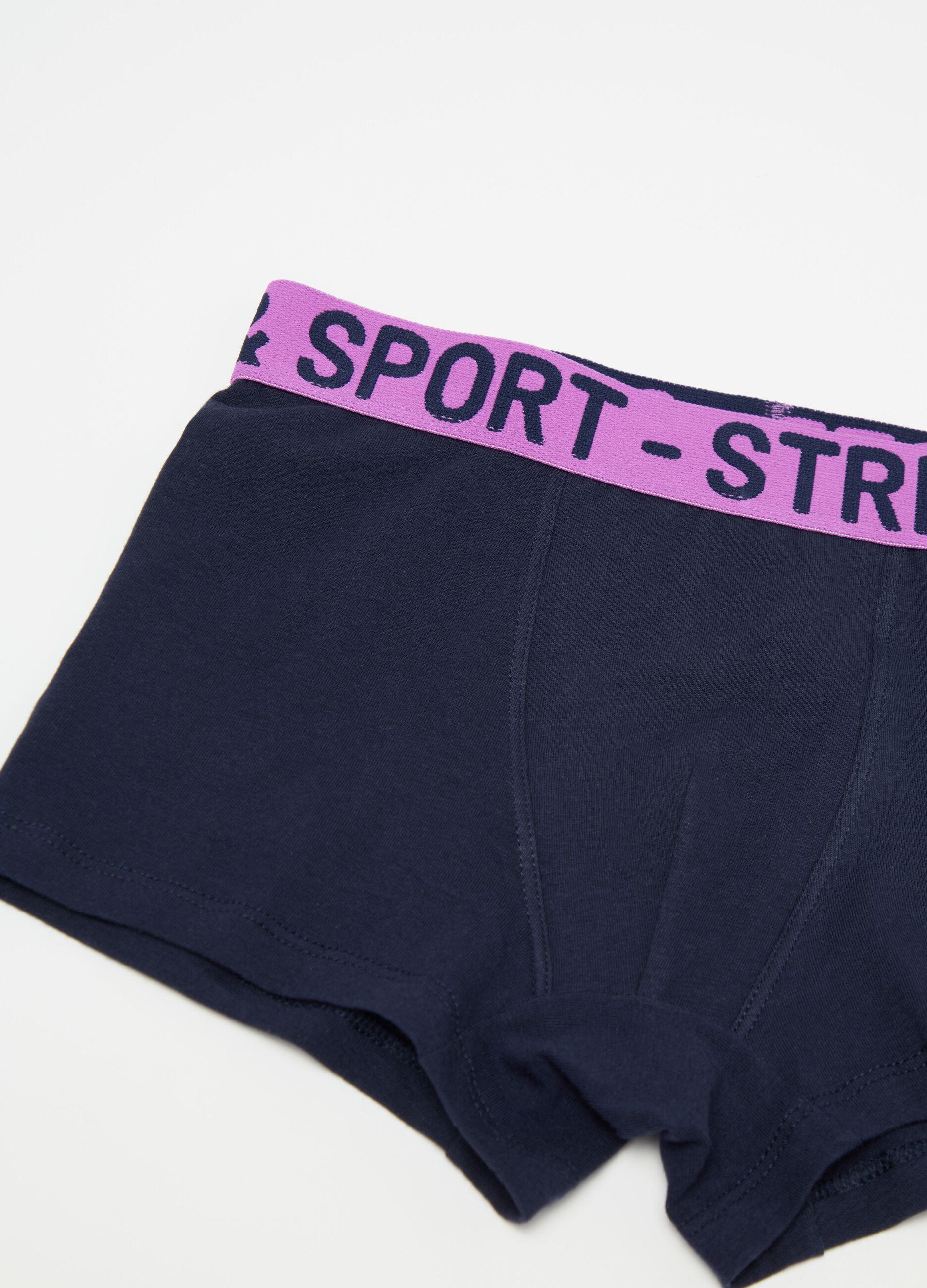 Three-pack boxer shorts with lettering in organic cotton