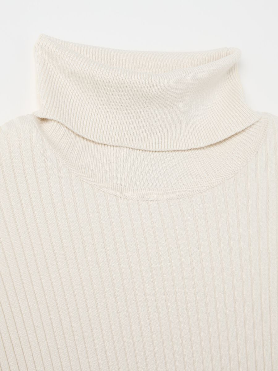 Turtleneck pullover with flat ribbing_5