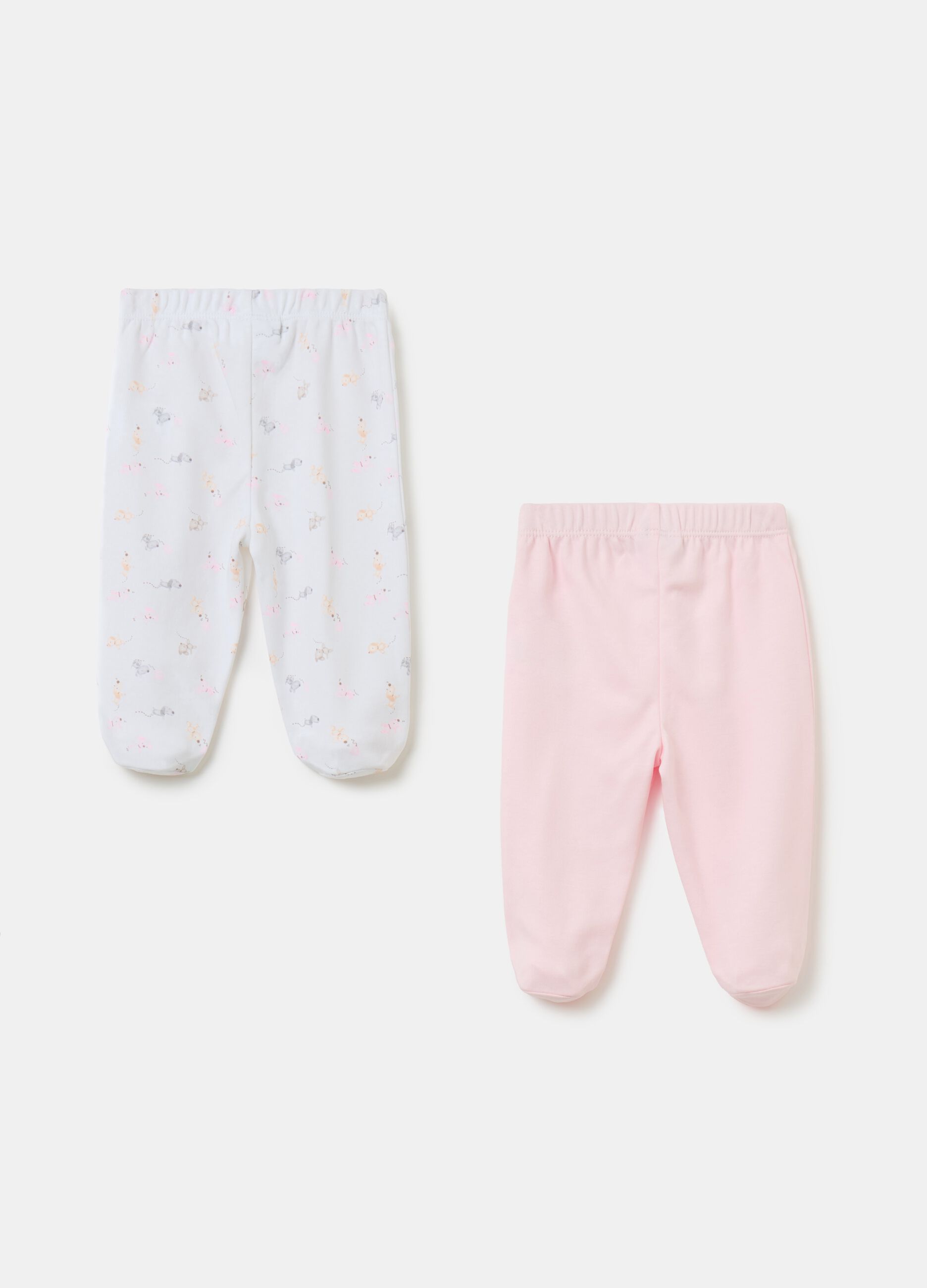 Two-pack baby leggings in organic cotton with print