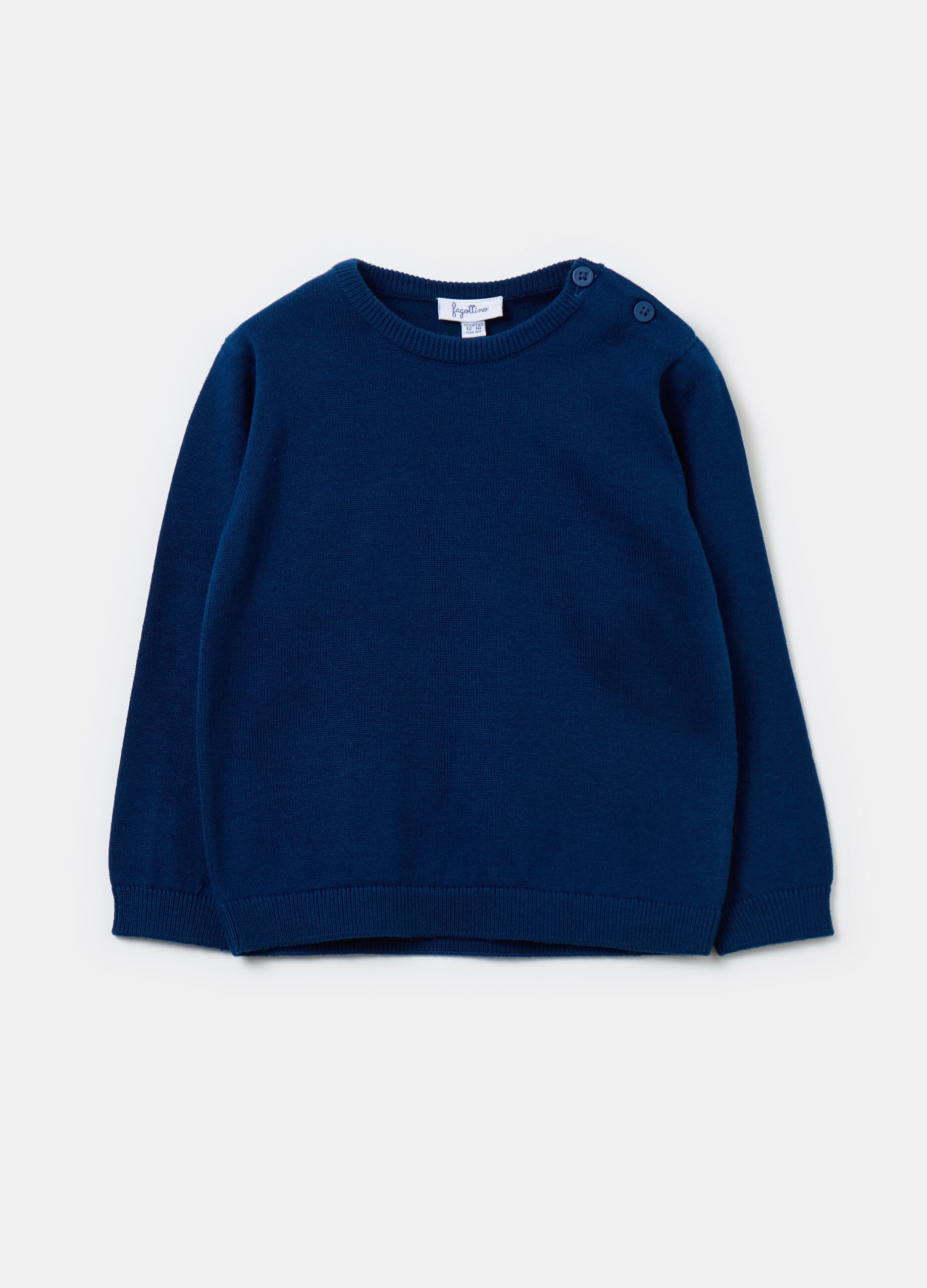 Solid colour 100% cotton knit pullover