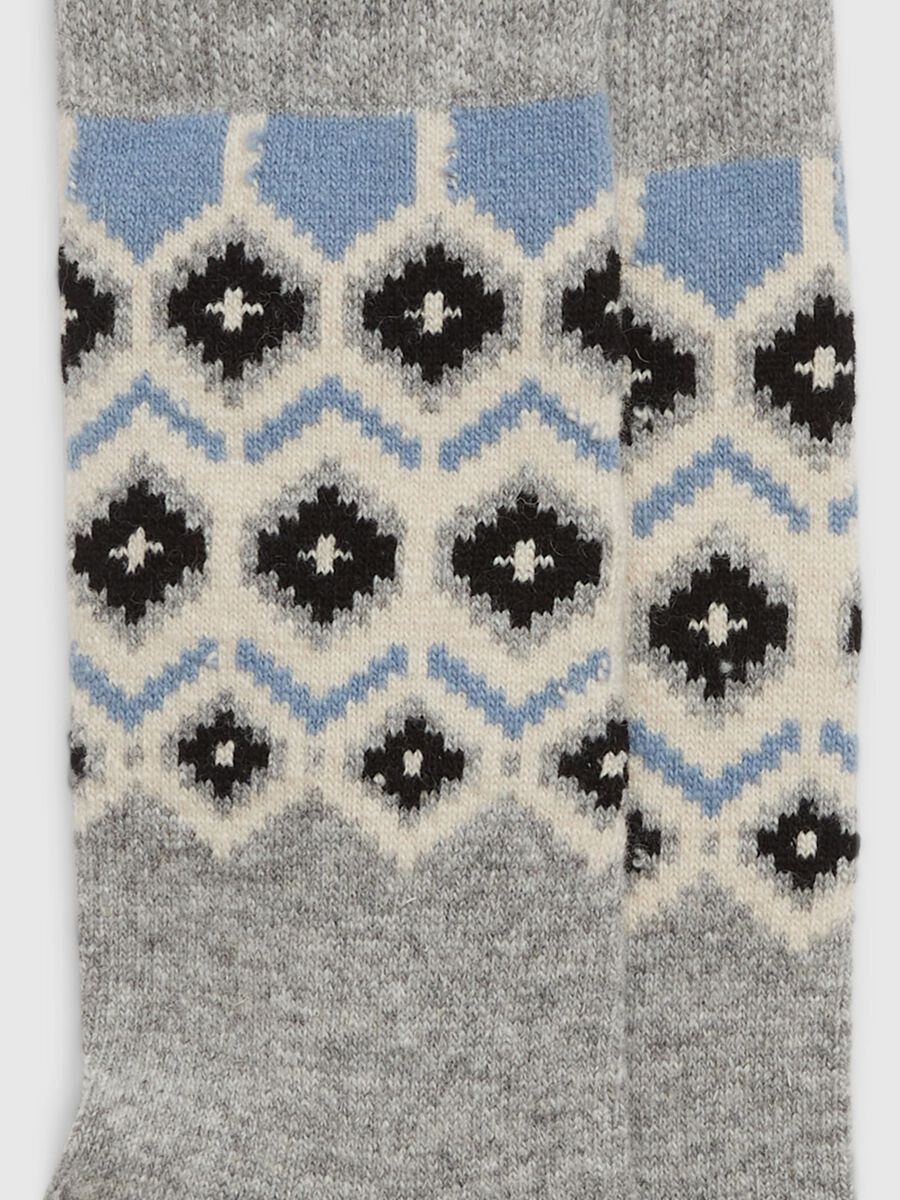 Short socks with jacquard geometric pattern_1