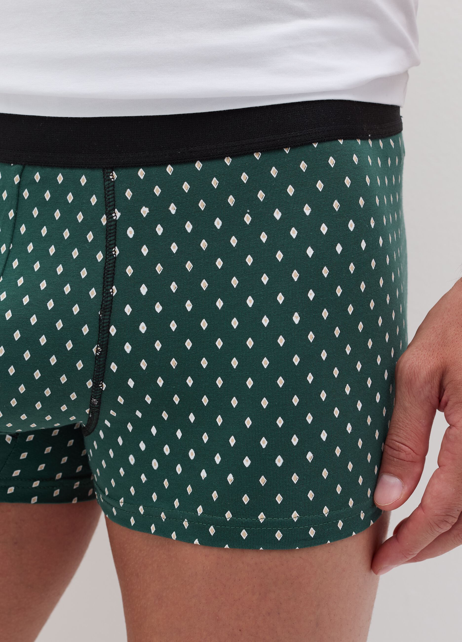 Three-pack boxer shorts with micro pattern