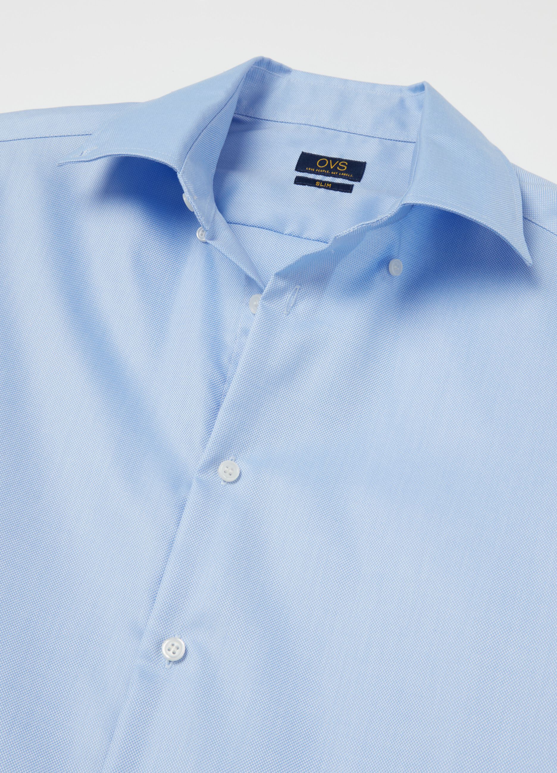 Slim-fit shirt in double-twist Oxford cotton