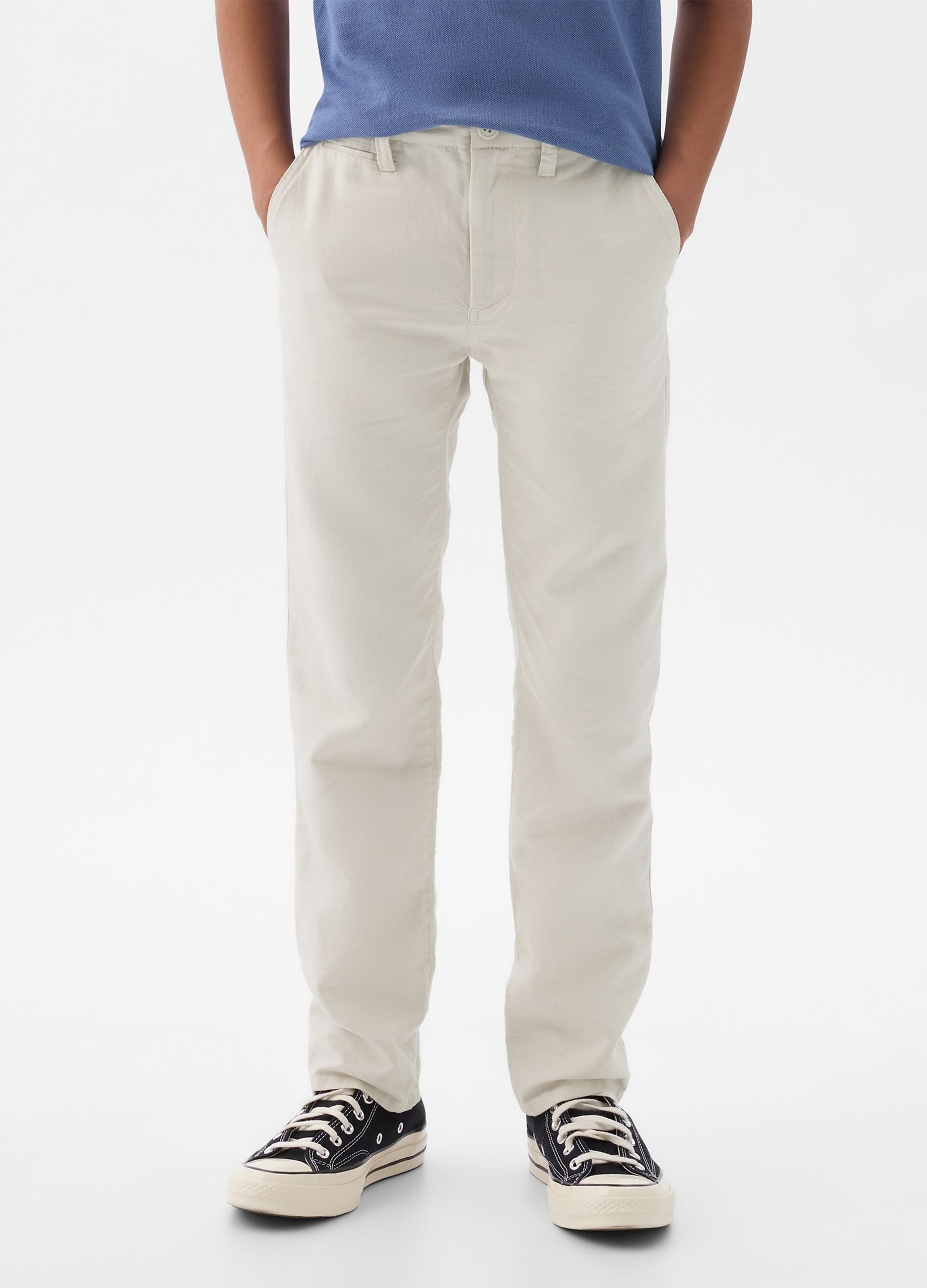 Chino trousers in linen and cotton