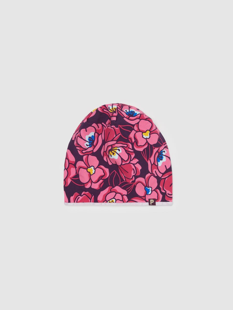 Jersey hat with floral pattern_0