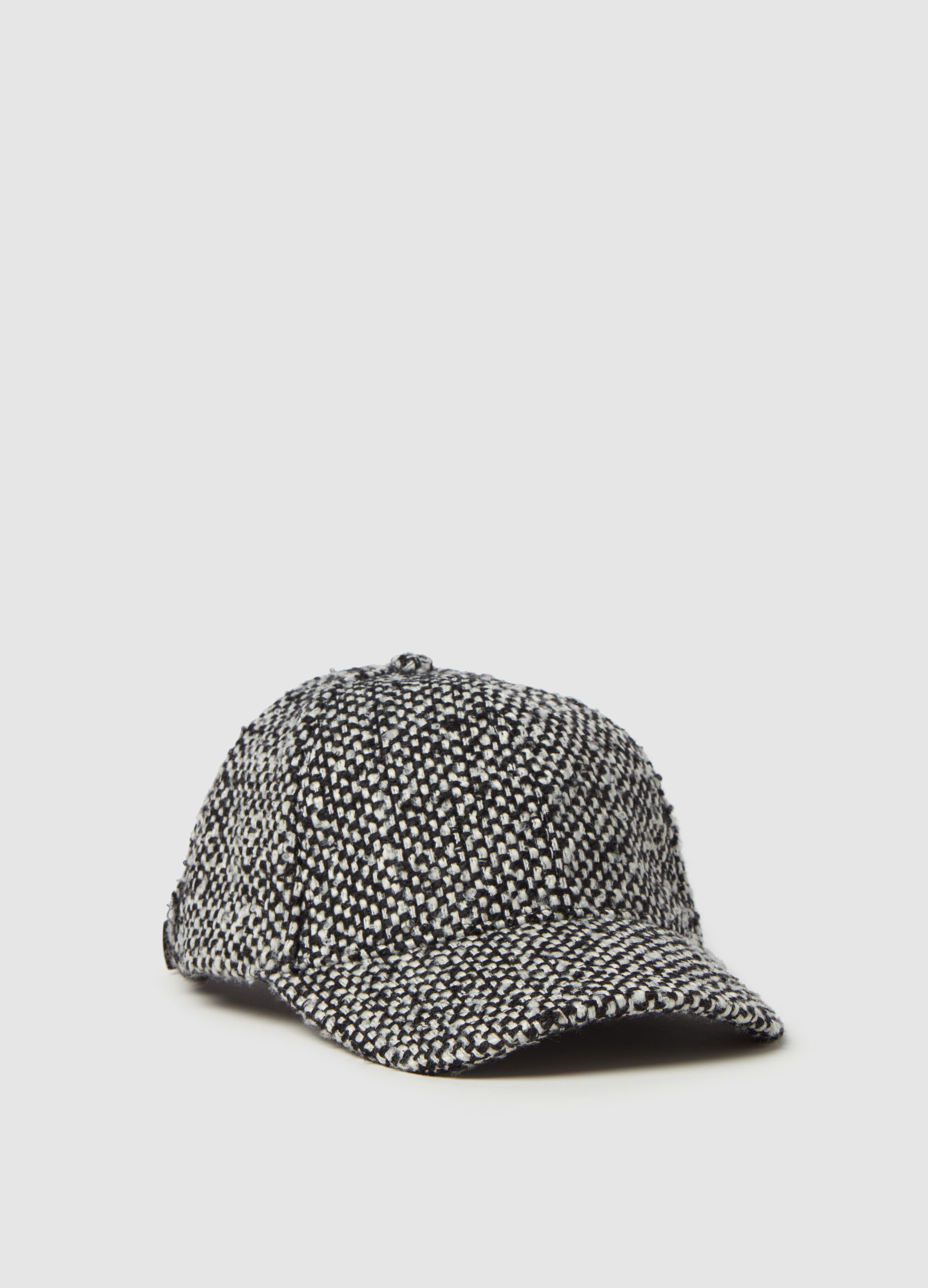 Baseball cap in two-tone tweed