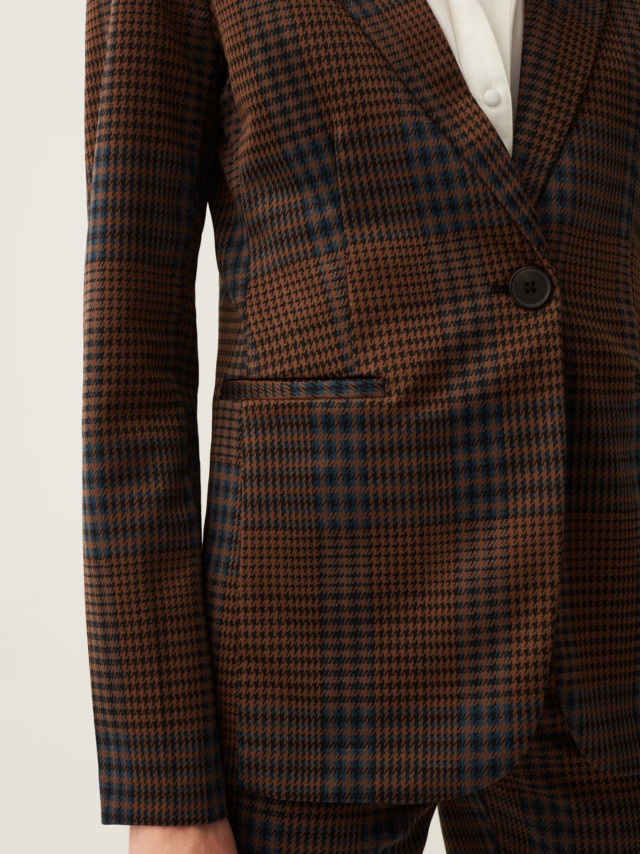 Single-breasted houndstooth blazer_3