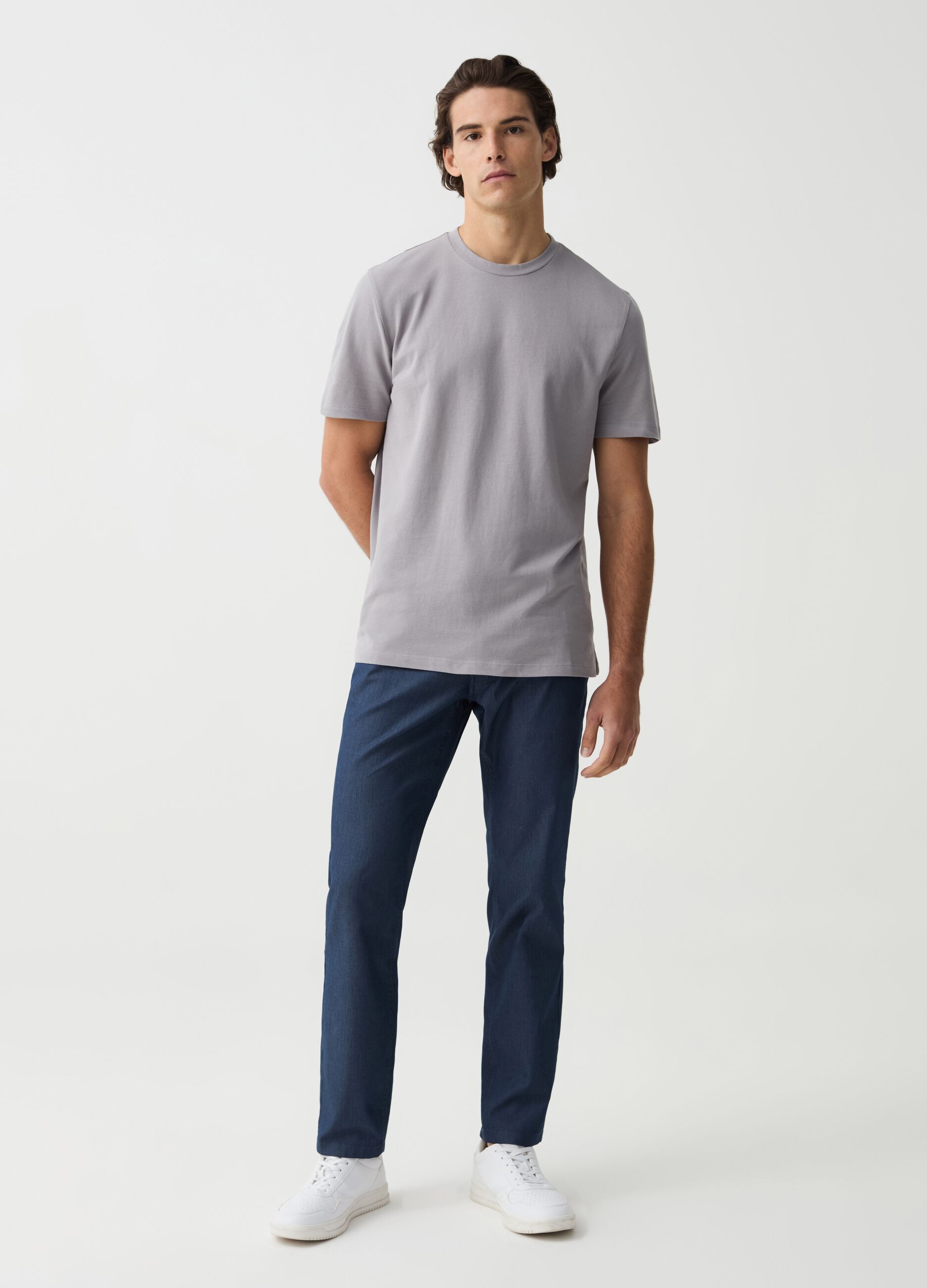 Ovs T-shirt girocollo in cotone stretch