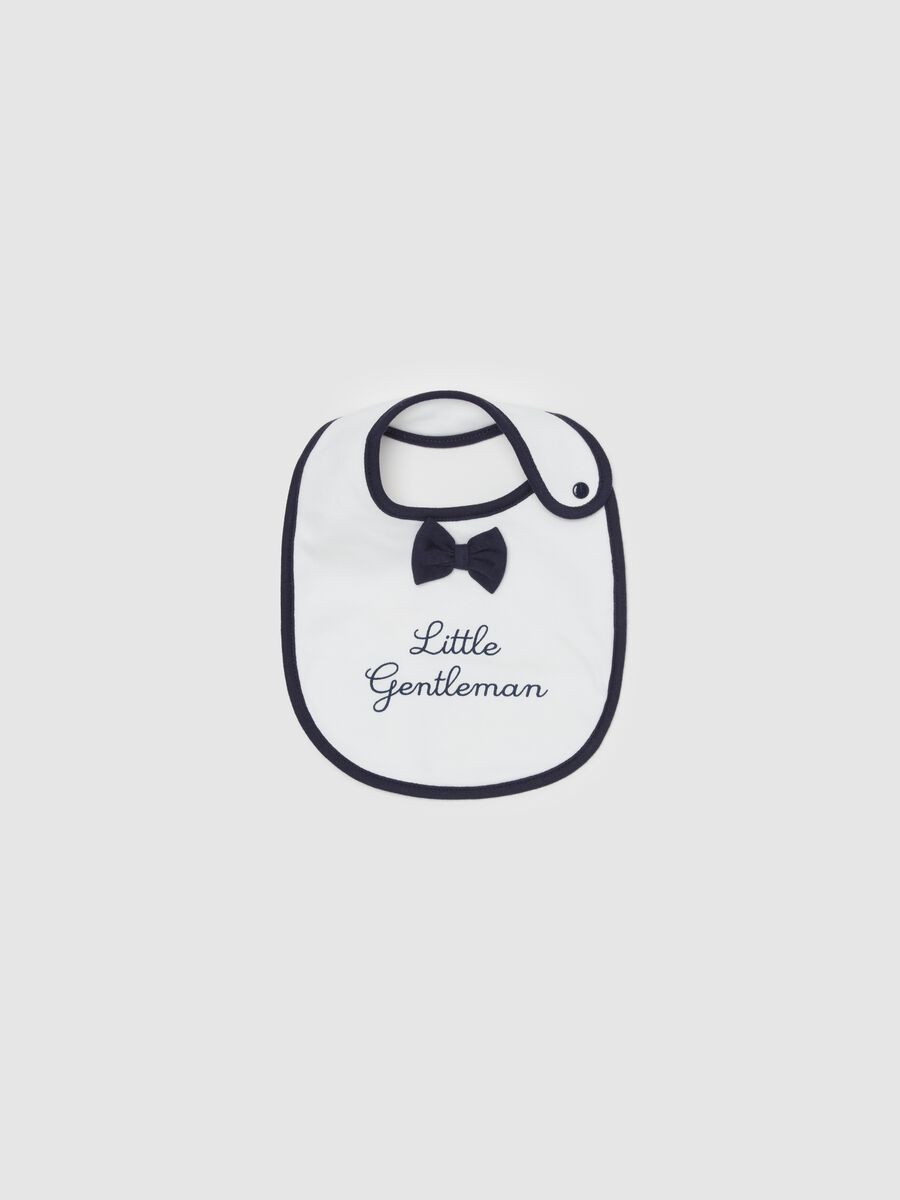 "Little Gentleman" bib with bow tie_0