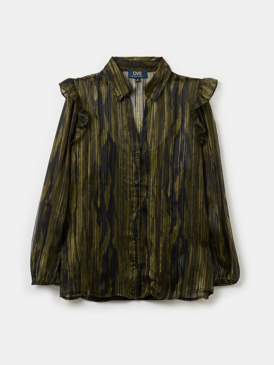 Semi-sheer camouflage blouse with lurex_4