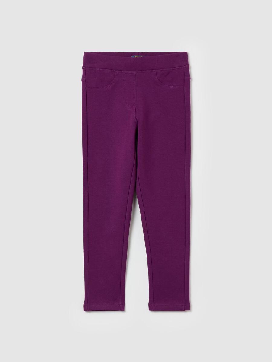 Solid colour organic cotton treggings_0