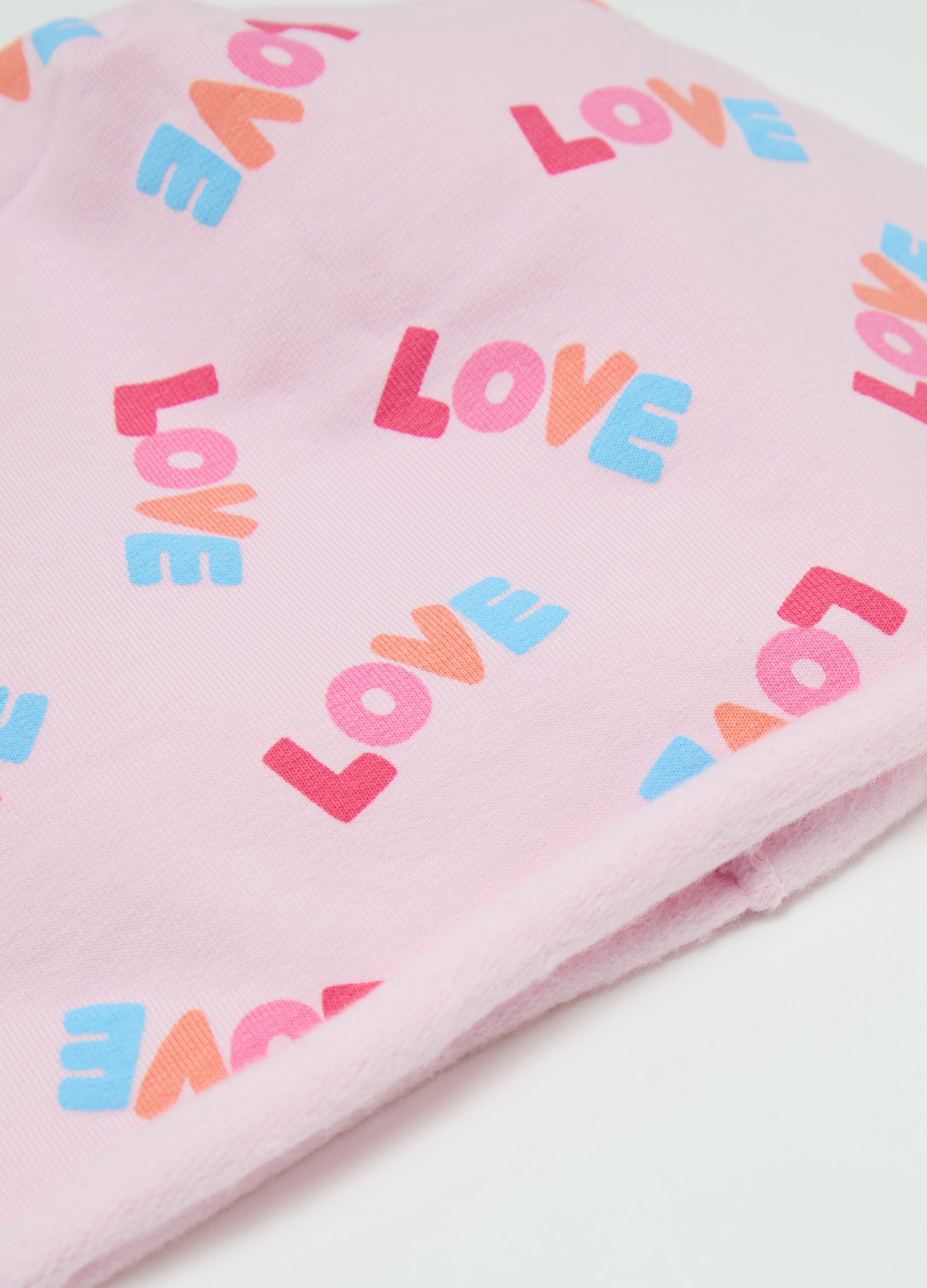 Berretto in cotone bio stampa "LOVE"