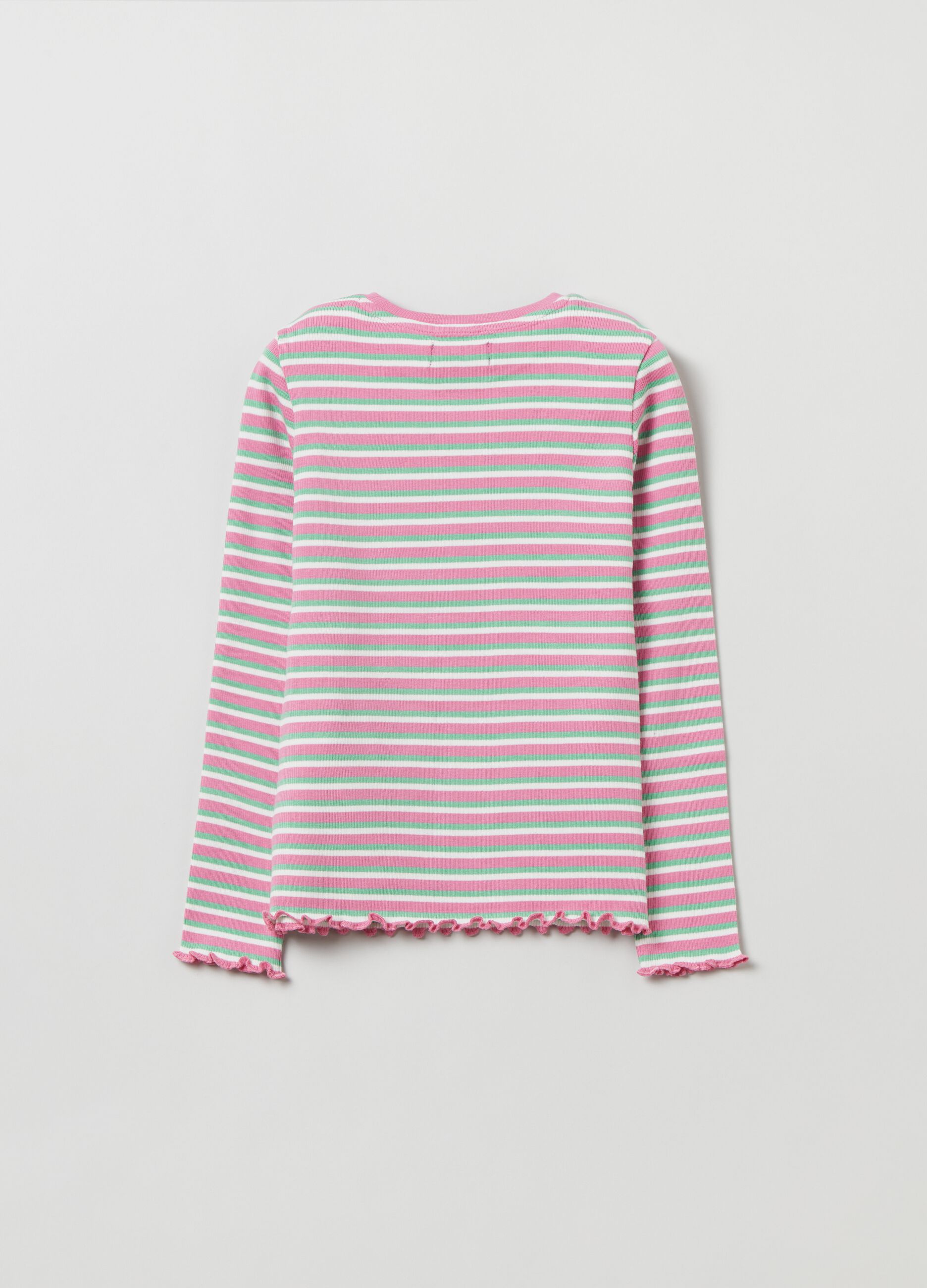 Long-sleeved T-shirt with stripes