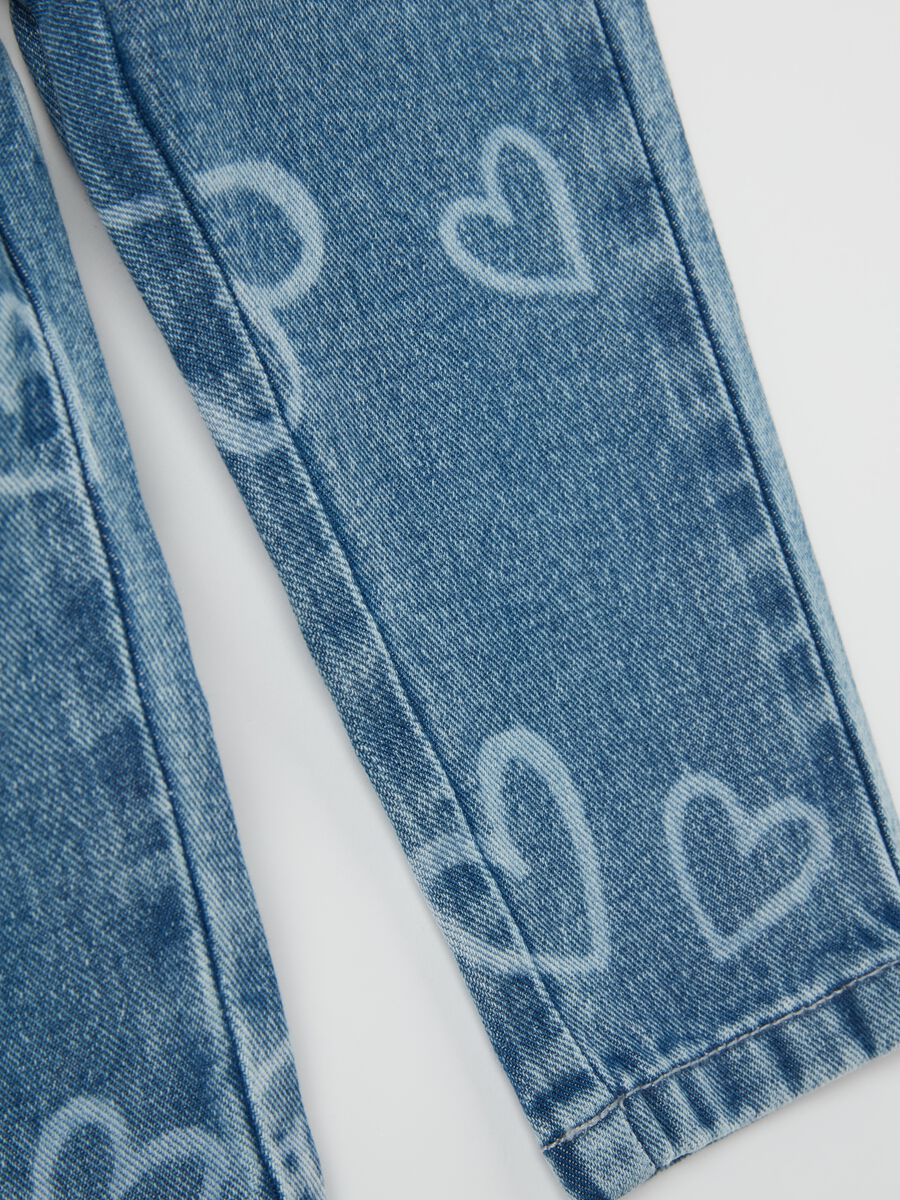 Cotton jeans with hearts print_3