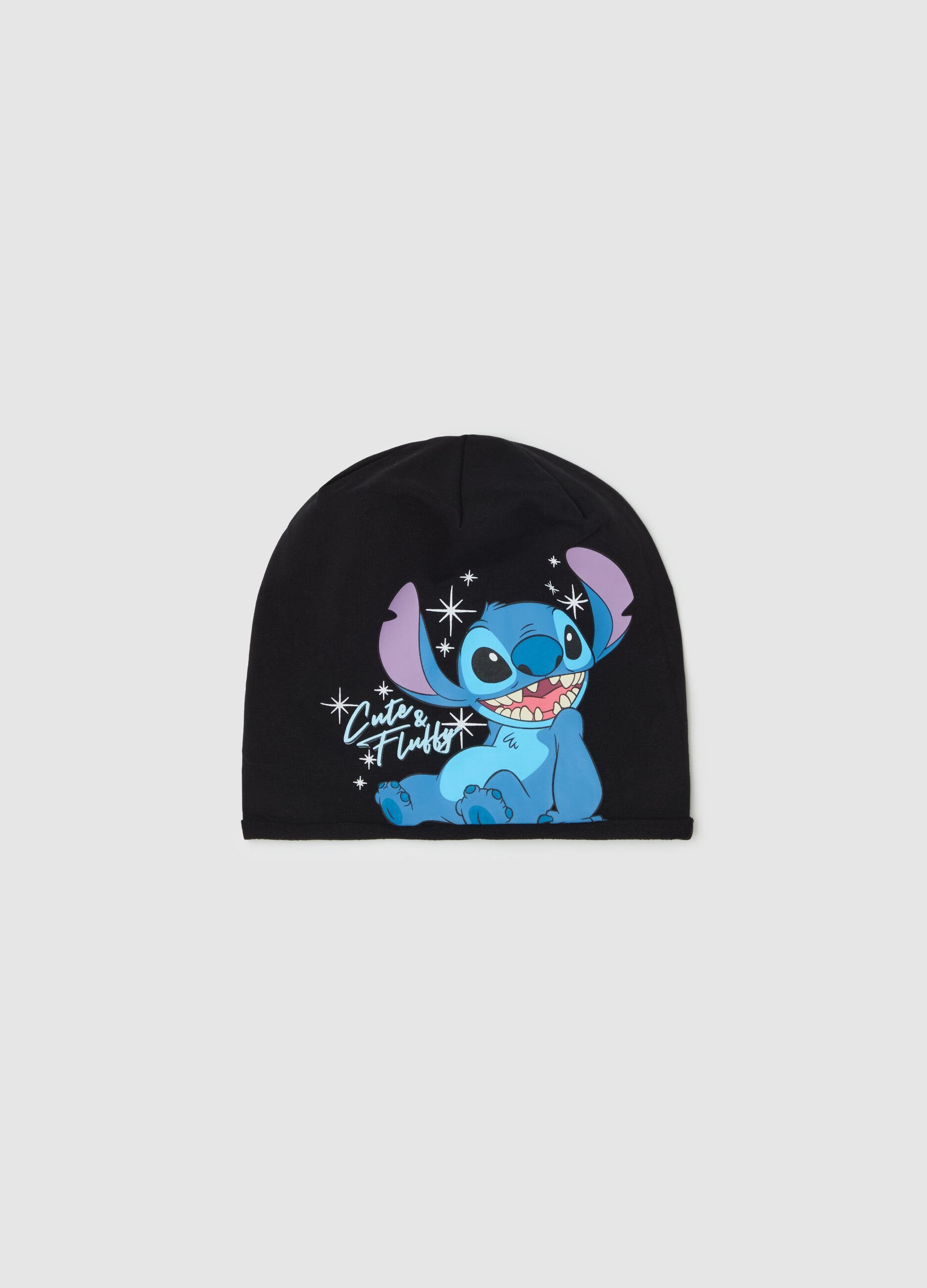 Fleece hat with Stitch "Cute & Fluffy” print