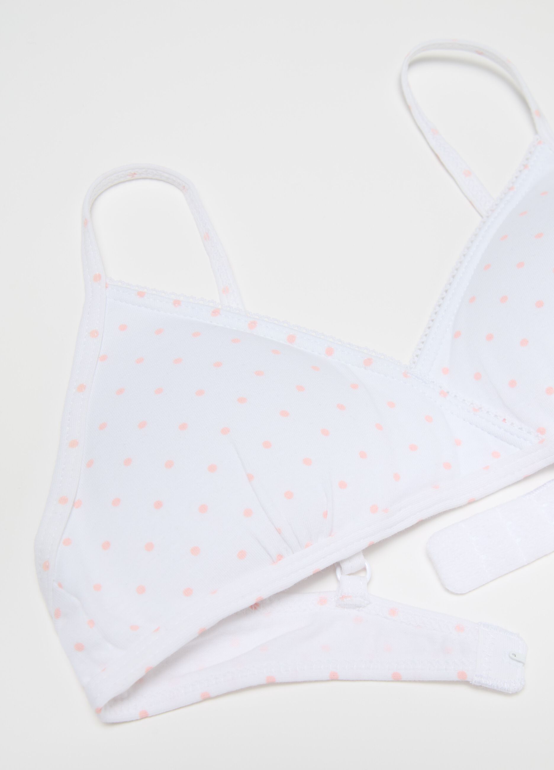 Reggiseno a triangolo semi imbottito a pois