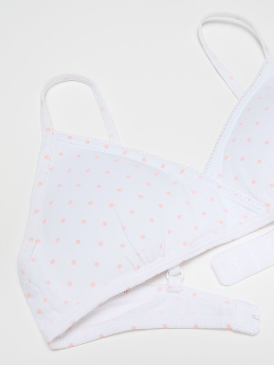 Reggiseno a triangolo semi imbottito a pois_2