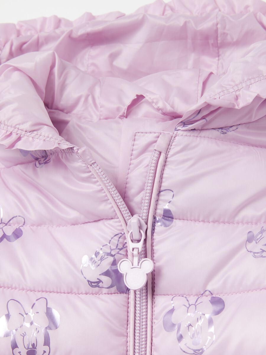 Down jacket with hood and Minnie Mouse print_2