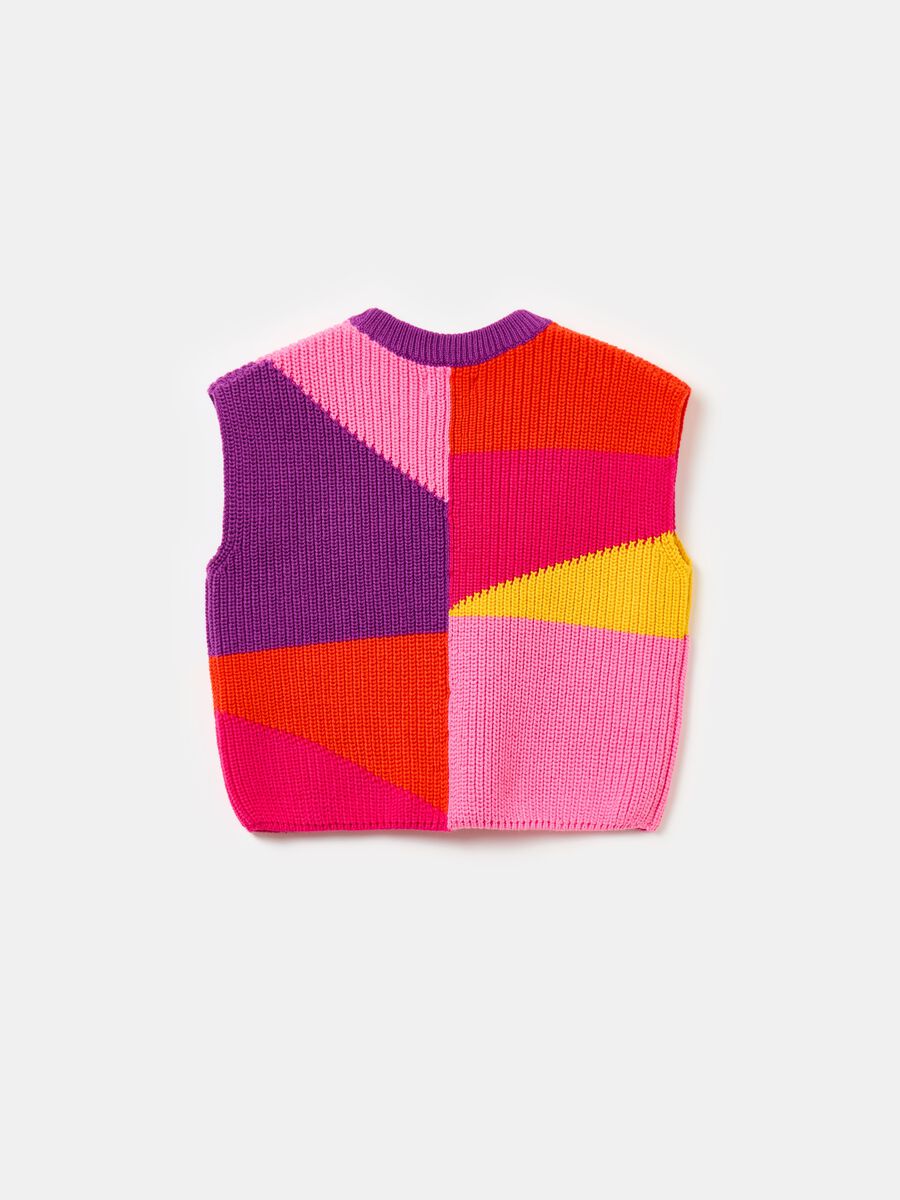 Gilet in cotone color block_1