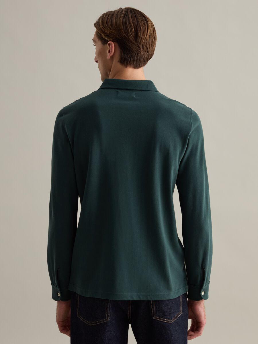 Long-sleeved polo shirt in piquet_2