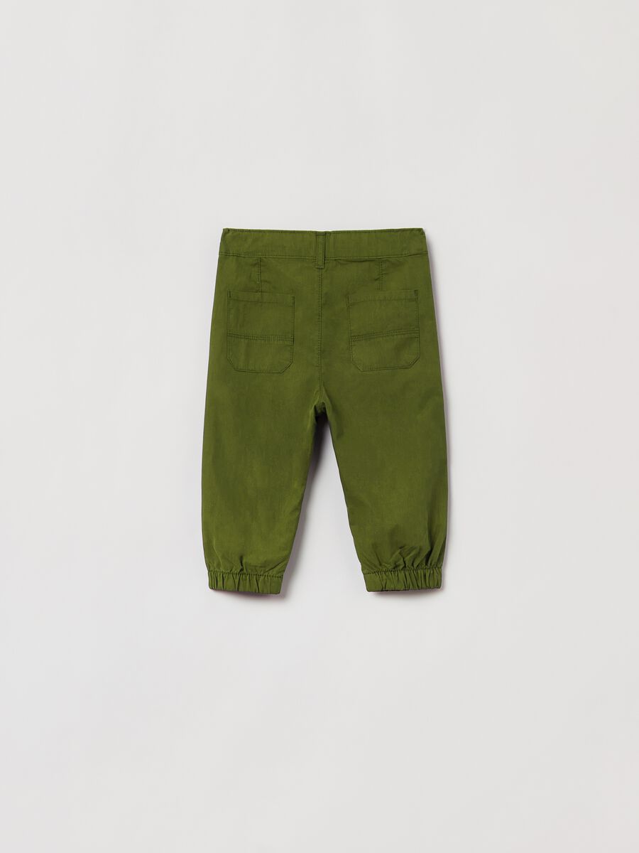 Solid colour poplin trousers_1